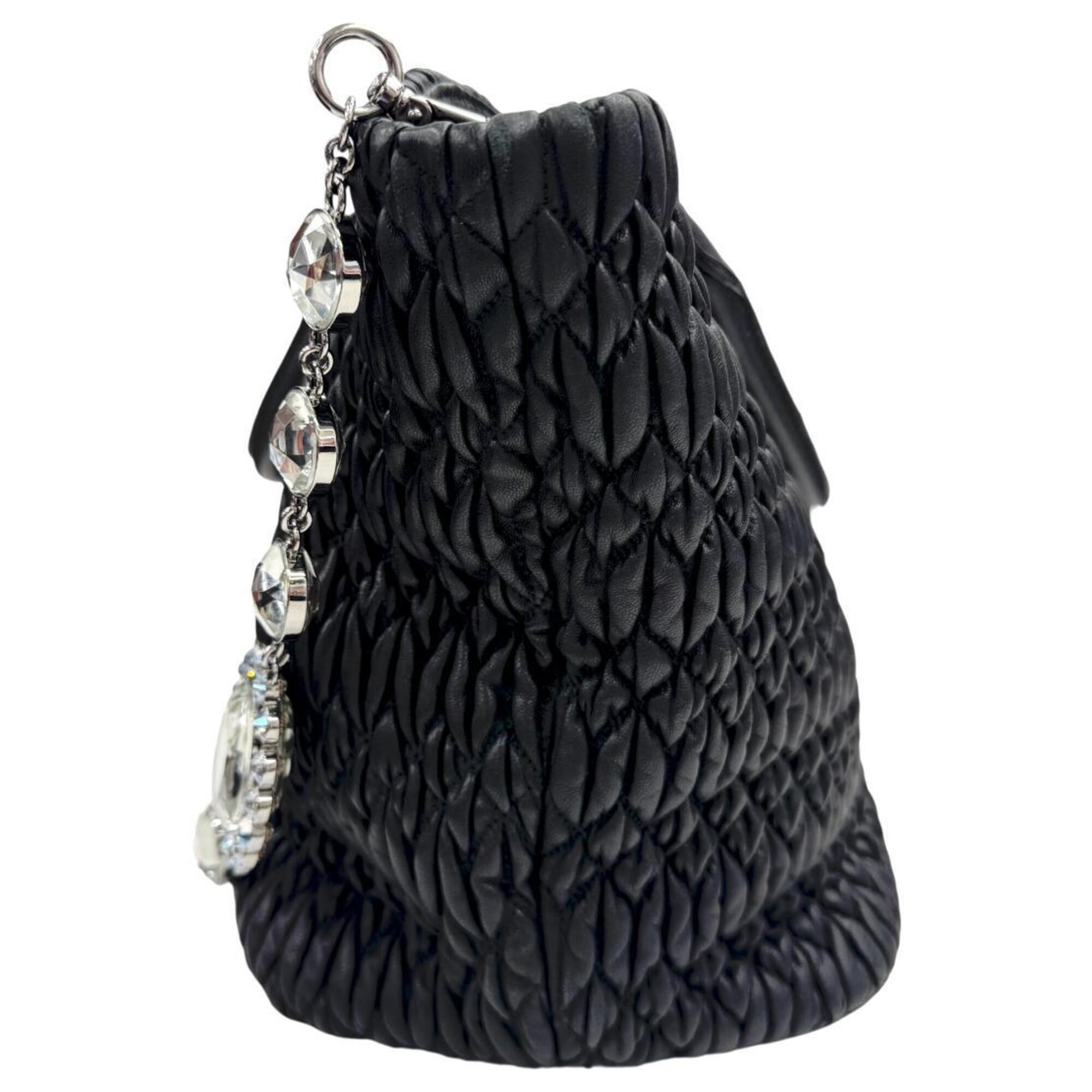 Miu Miu Black Leather Handbag Shoulder Bag (Pre-Owned)