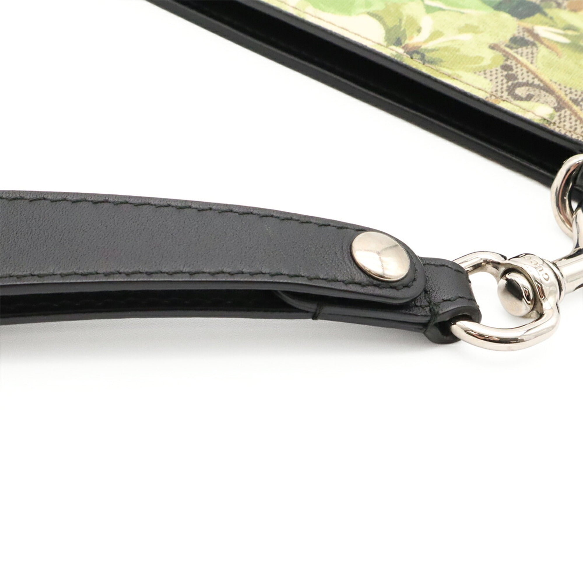 Gucci Beige Green Khaki Multi-Color Gg Supreme Clutch Bag (Pre-Owned)