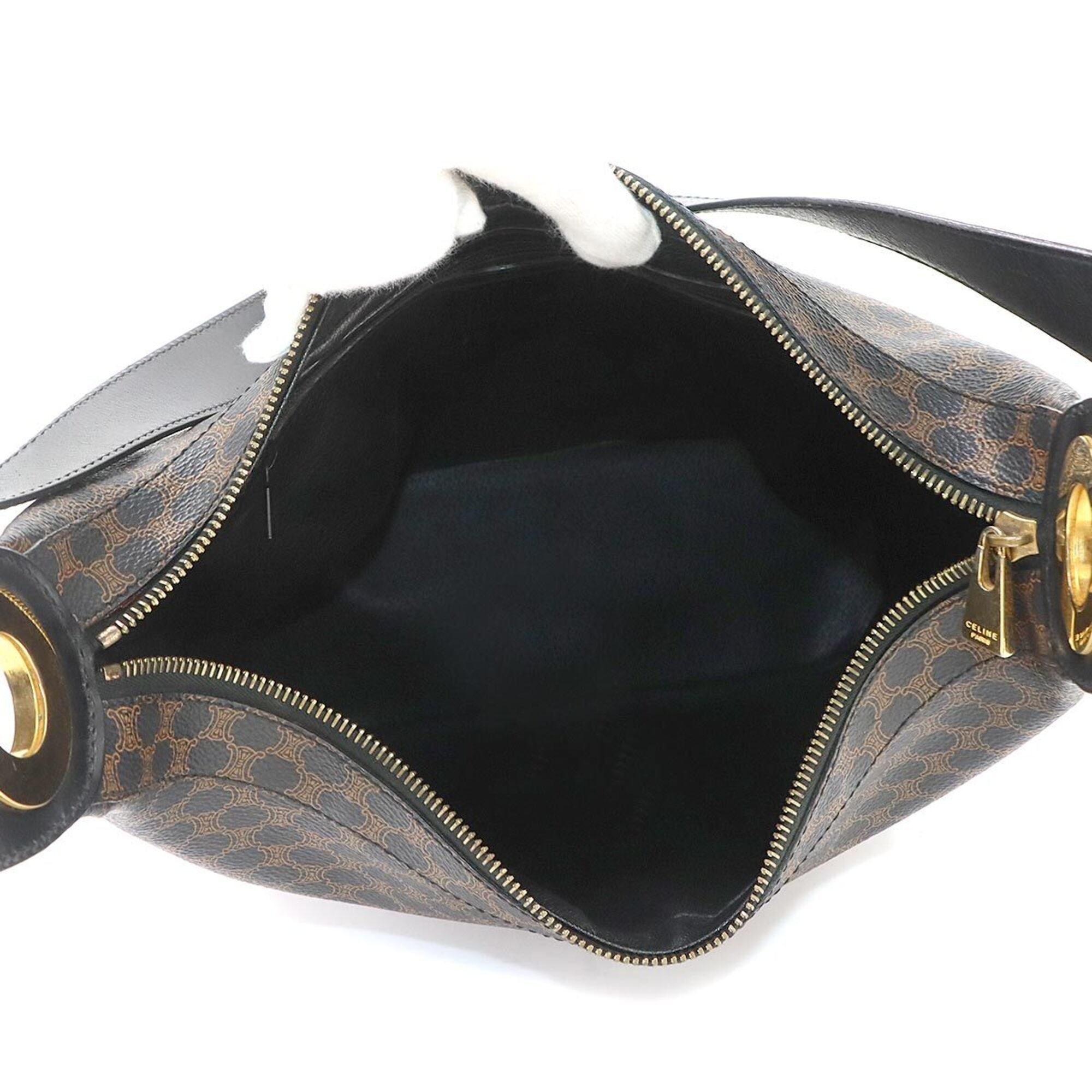 Celine Macadam Black Brown Pvc Leather Handbag Shoulder Bag (Pre-Owned)