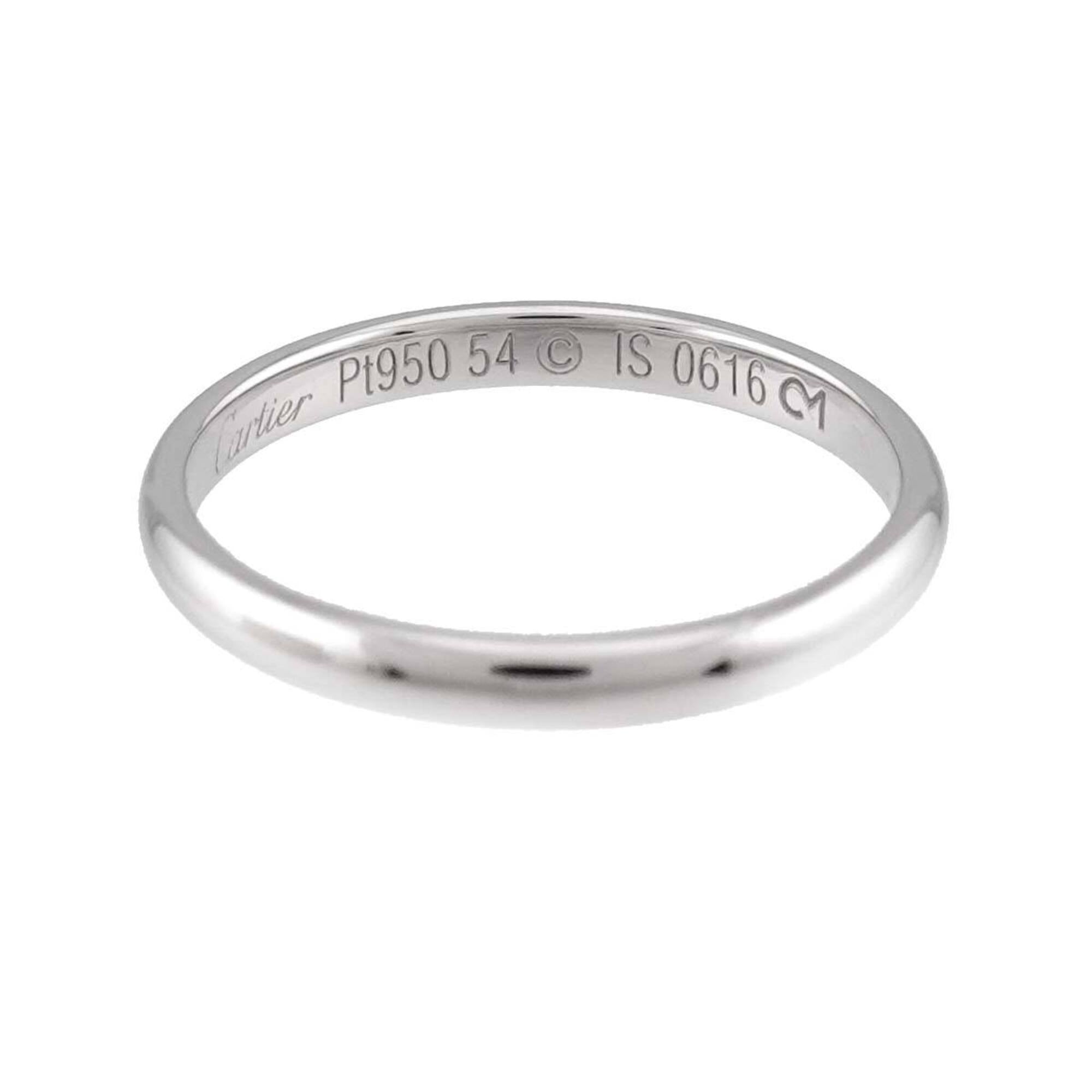 Cartier Silver Platinum 950 Band Ring (Pre-Owned)