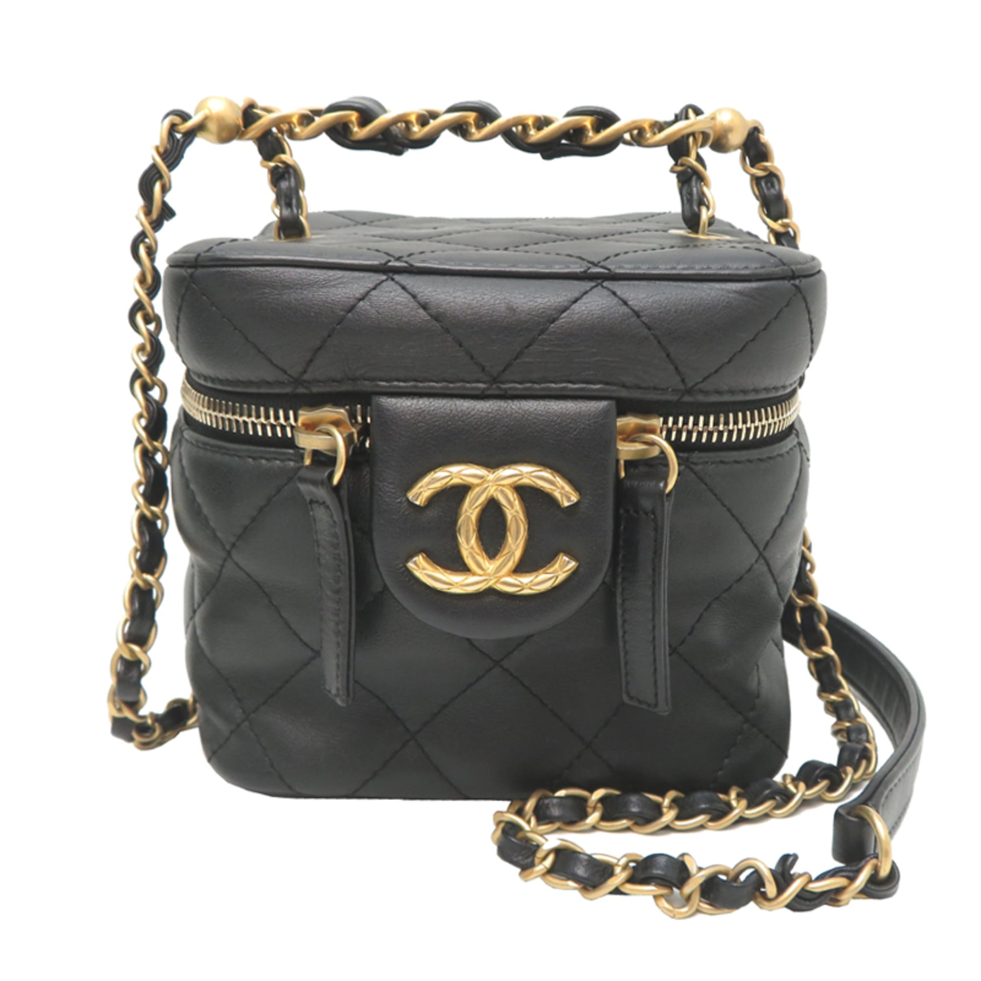 Chanel Black Leather Shoulder Bag (Pre-Owned)