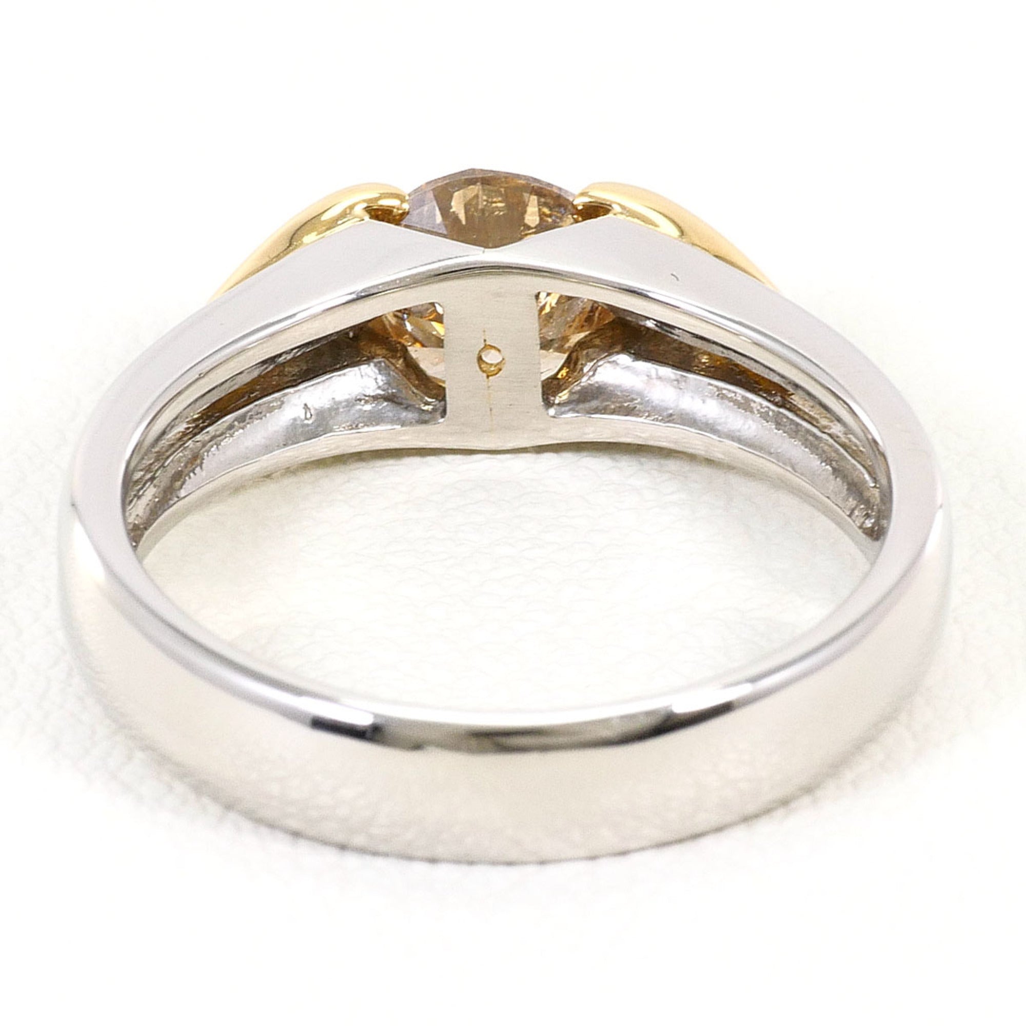 Unbranded Brown Platinum Yellow Gold Yellow Gold (18K) Platinum 900 Band Ring (Pre-Owned)