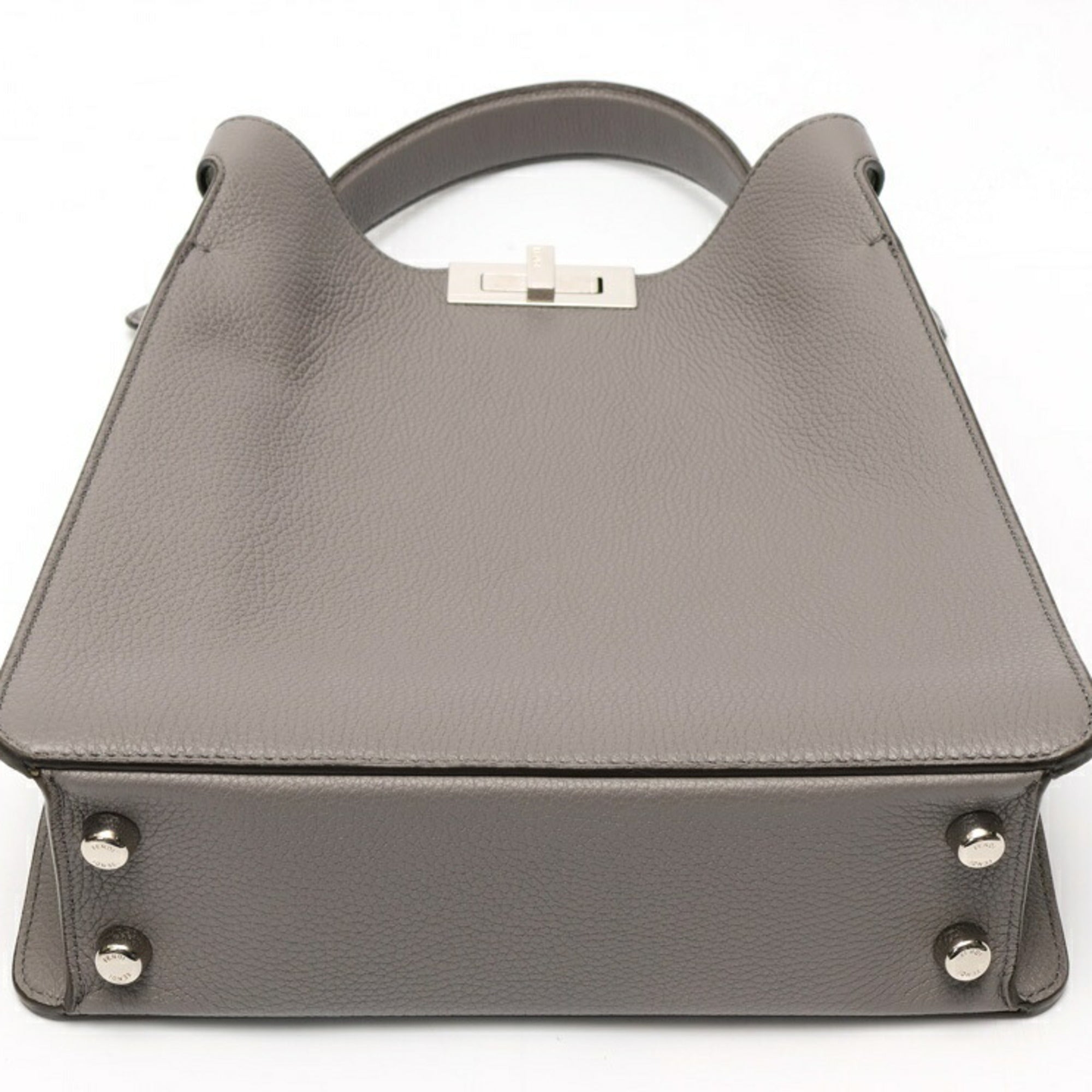Fendi Peekaboo Gray Shoulder Bag (Pre-Owned)