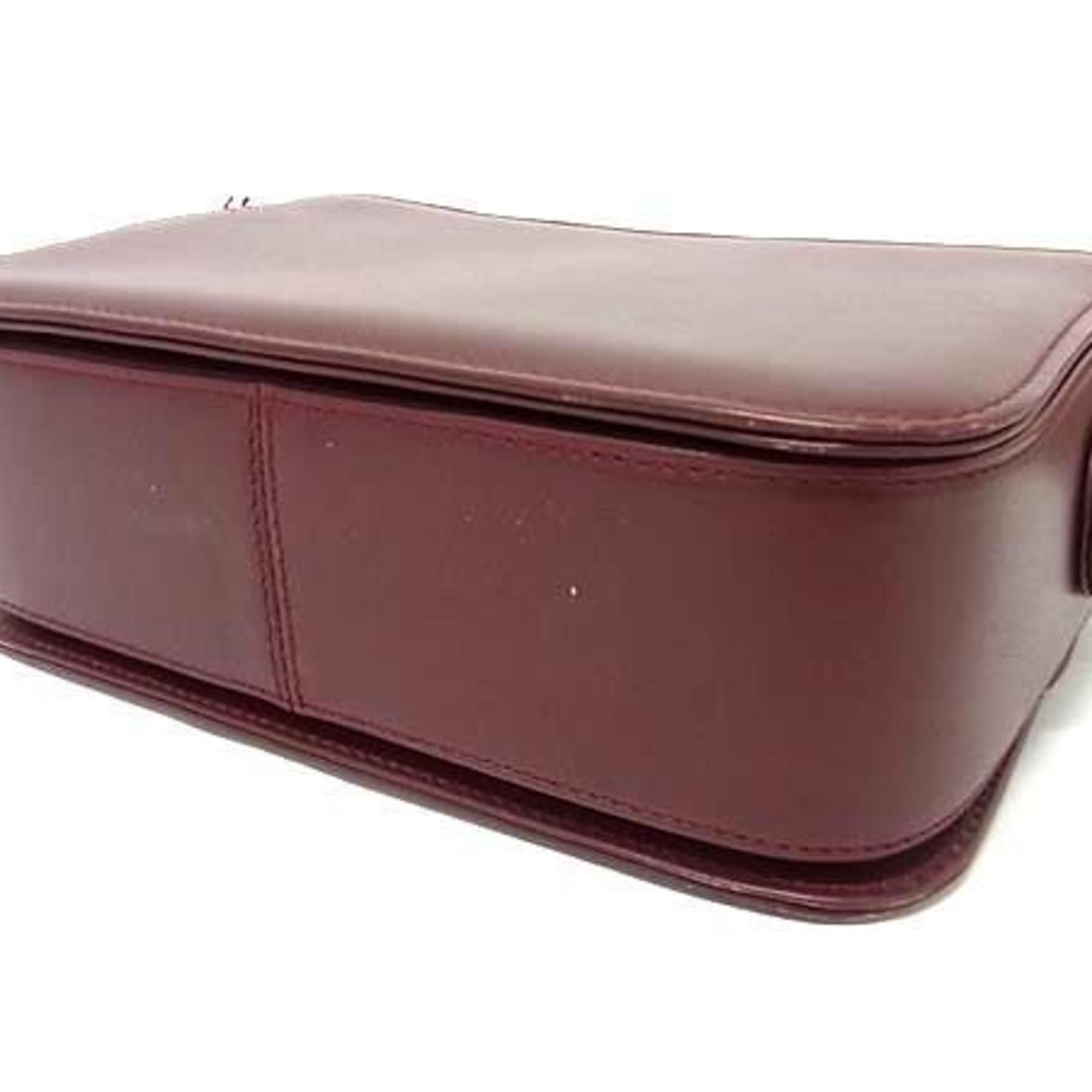 Cartier Must Bordeaux Leather Shoulder Bag (Pre-Owned)