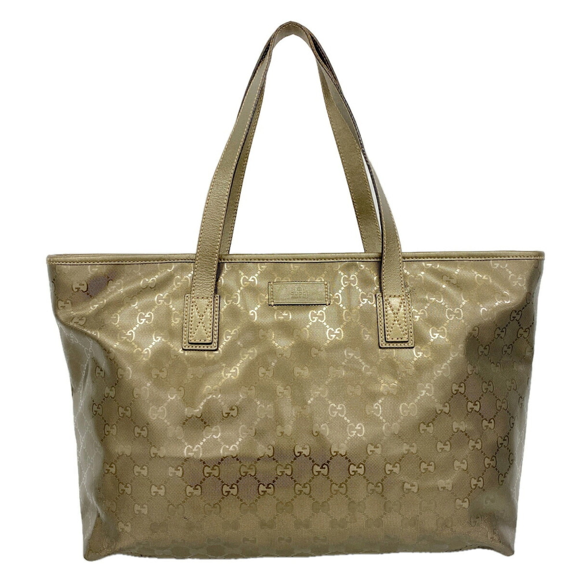 Gucci Khaki Pvc Tote Bag (Pre-Owned)