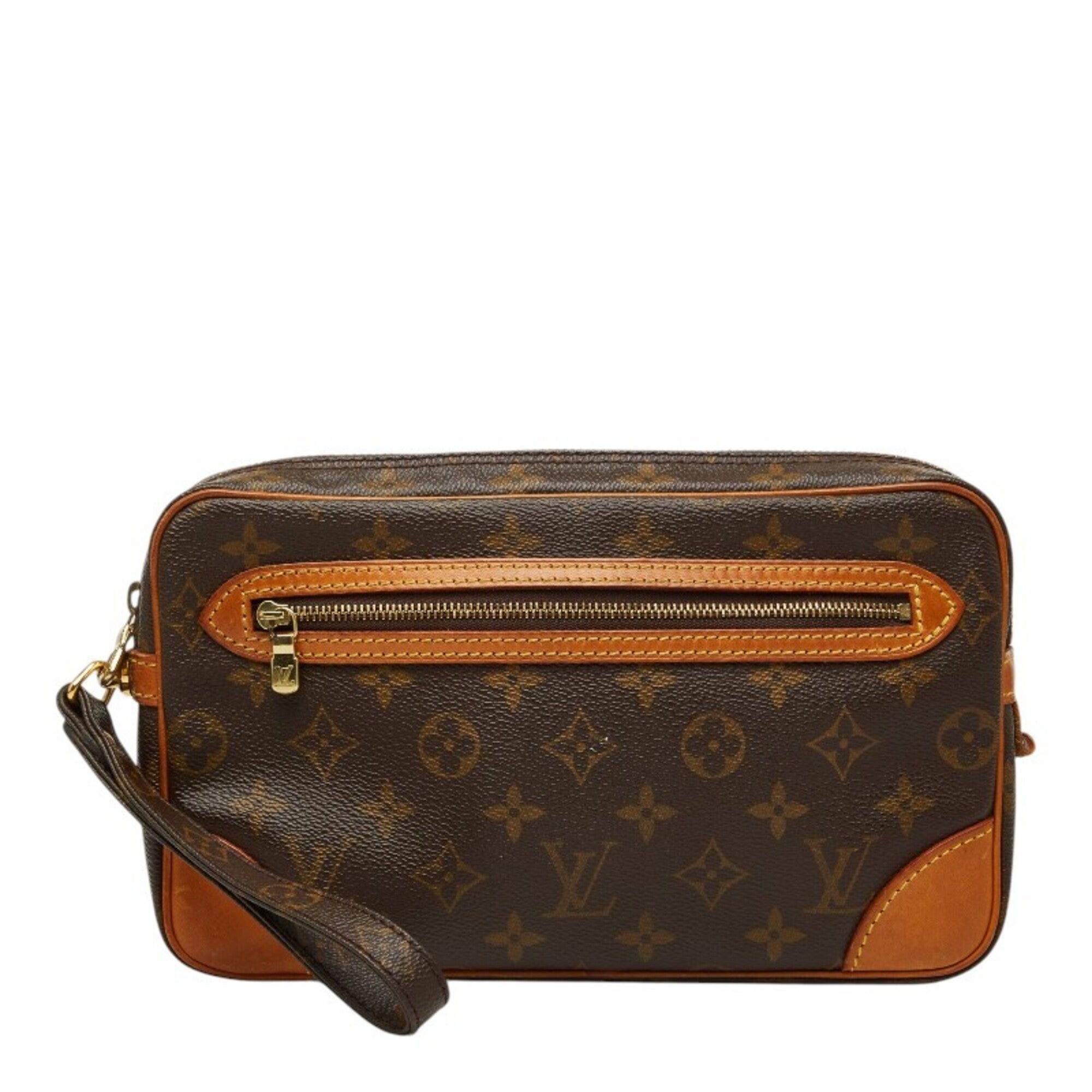 Louis Vuitton Monogram Brown Pvc Leather Clutch Bag (Pre-Owned)