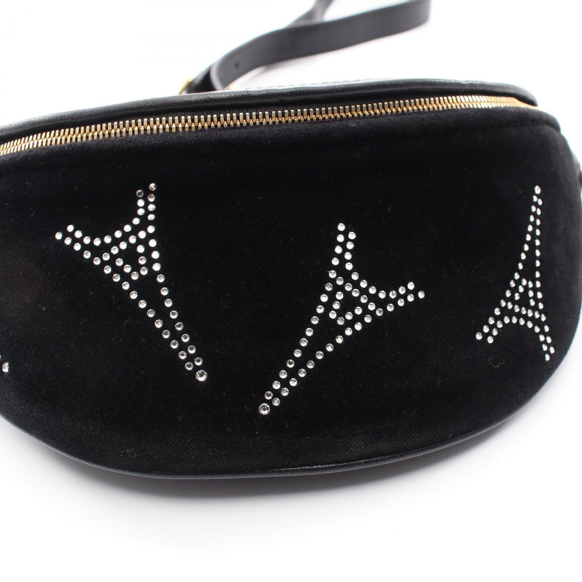 Balenciaga Black Leather Fabric Fanny Pack Handbag (Pre-Owned)