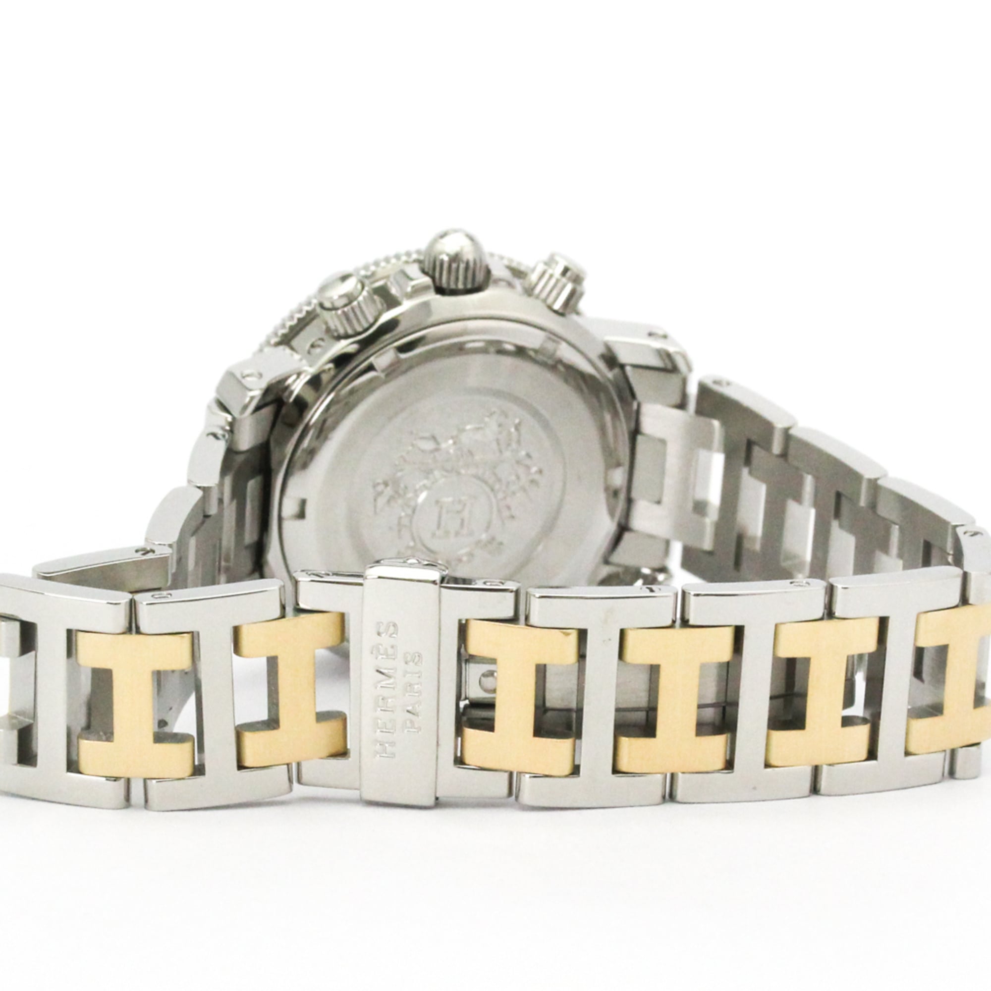 Hermes Clipper Chronograph Quartz Watch Stainless Steel Watch (Pre-Owned)