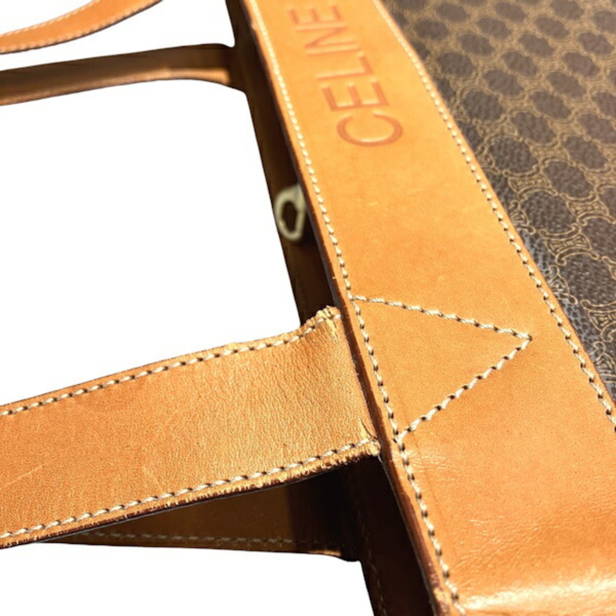 Celine Brown Leather Pvc Tote Bag (Pre-Owned)