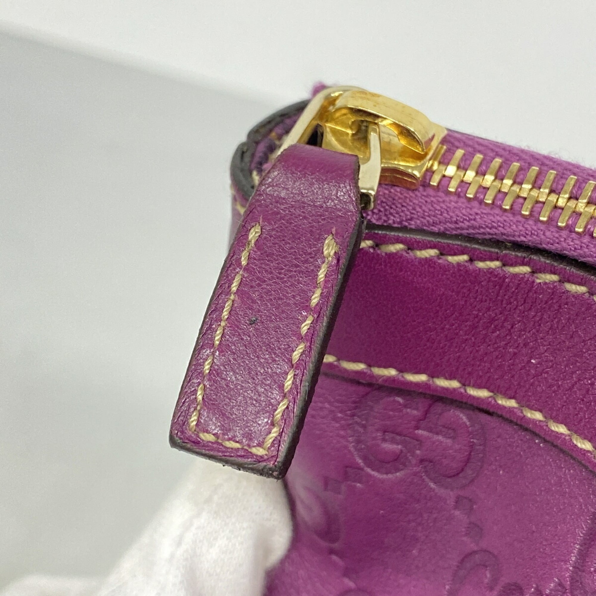 Gucci Purple Leather Tote Bag (Pre-Owned)