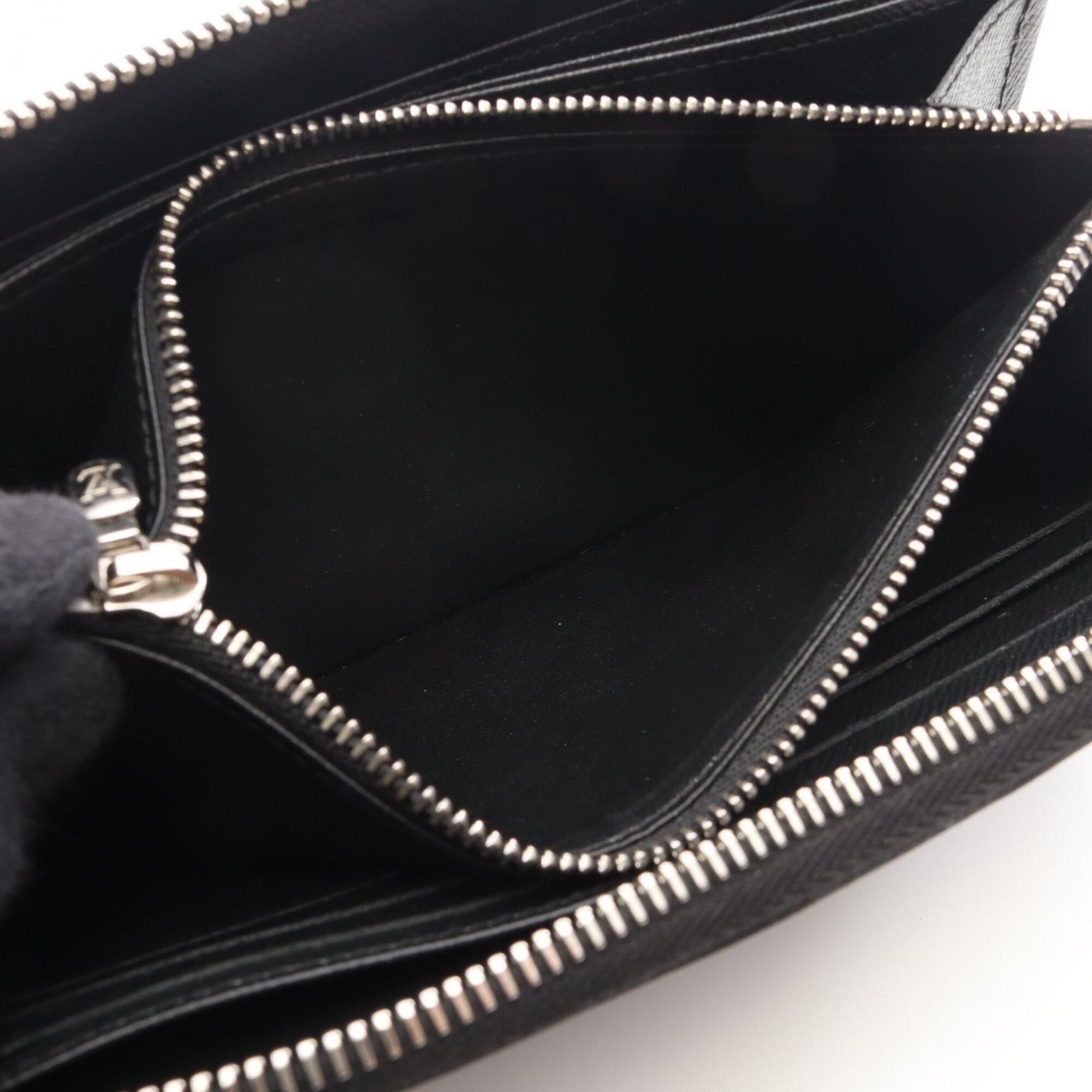 Louis Vuitton Black Leather Long Wallet (Bi-Fold) (Pre-Owned)
