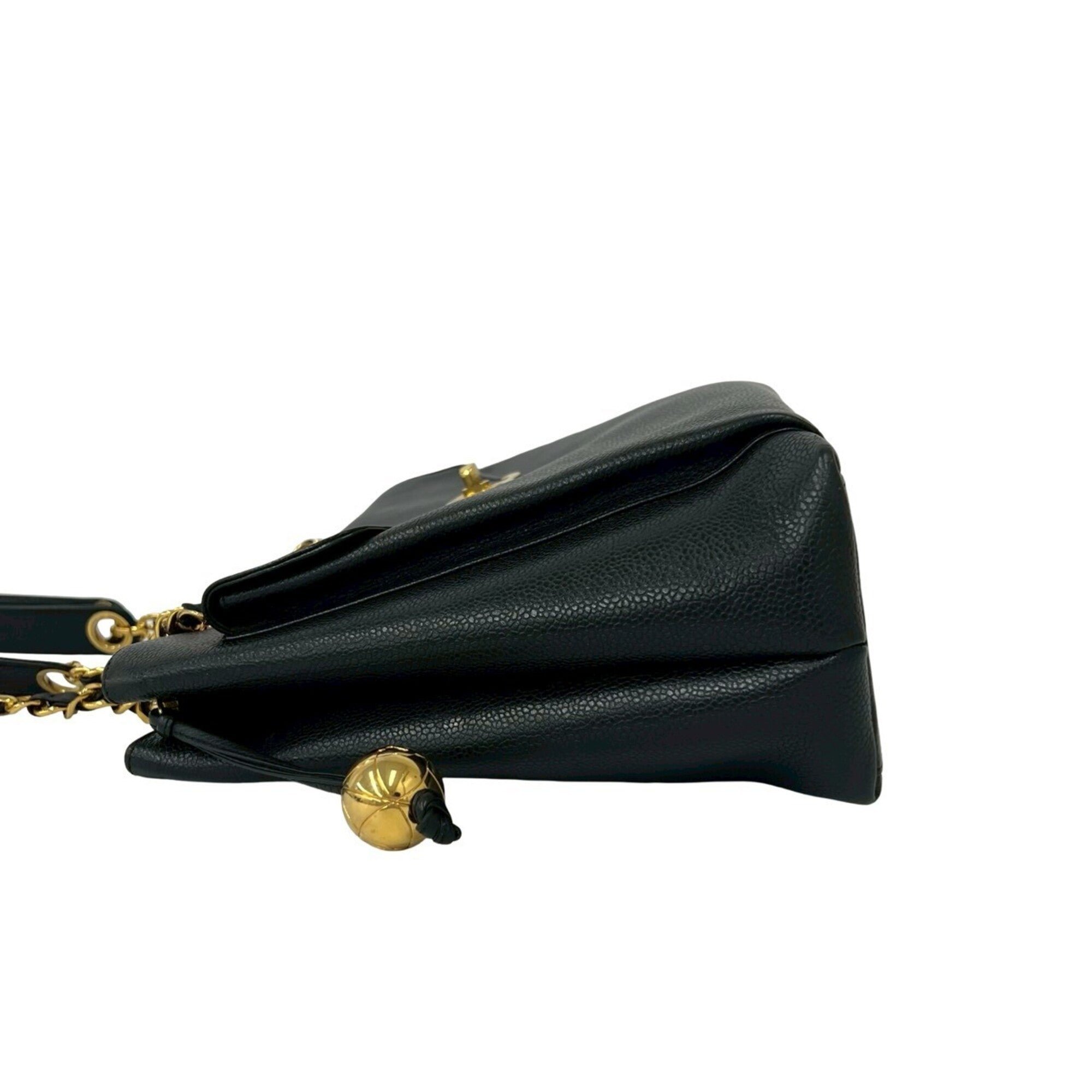 Chanel Black Grained Calfskin Shoulder Bag (Pre-Owned)