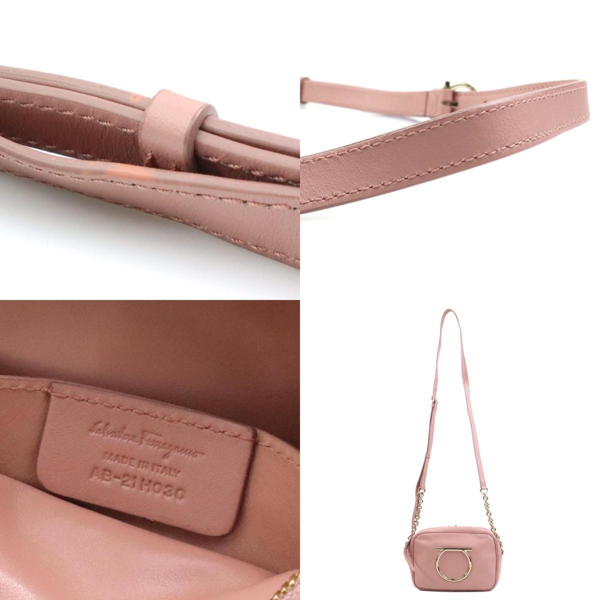 Salvatore Ferragamo Pink Leather Shoulder Bag (Pre-Owned)