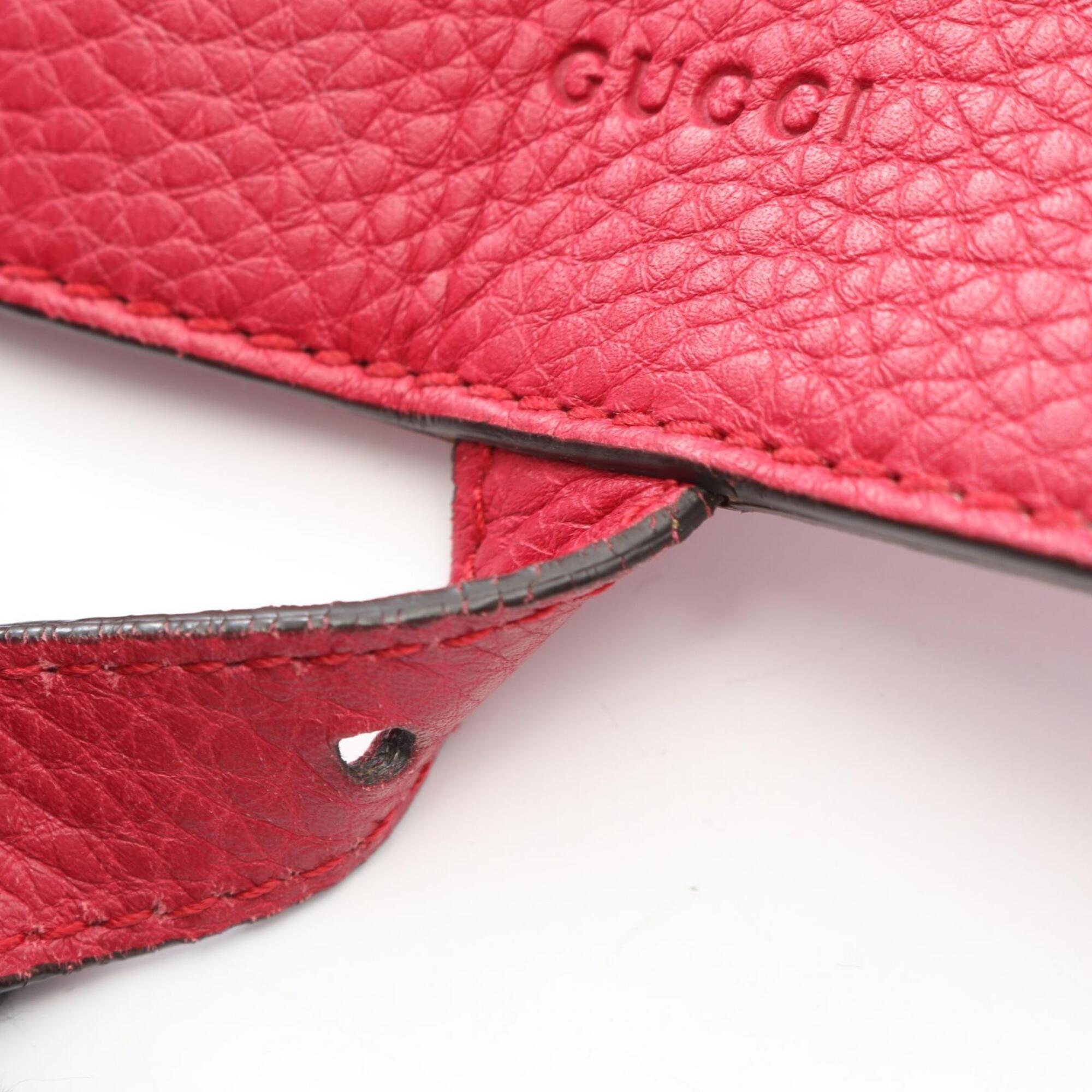 Gucci Red Color Leather Backpack (Pre-Owned)