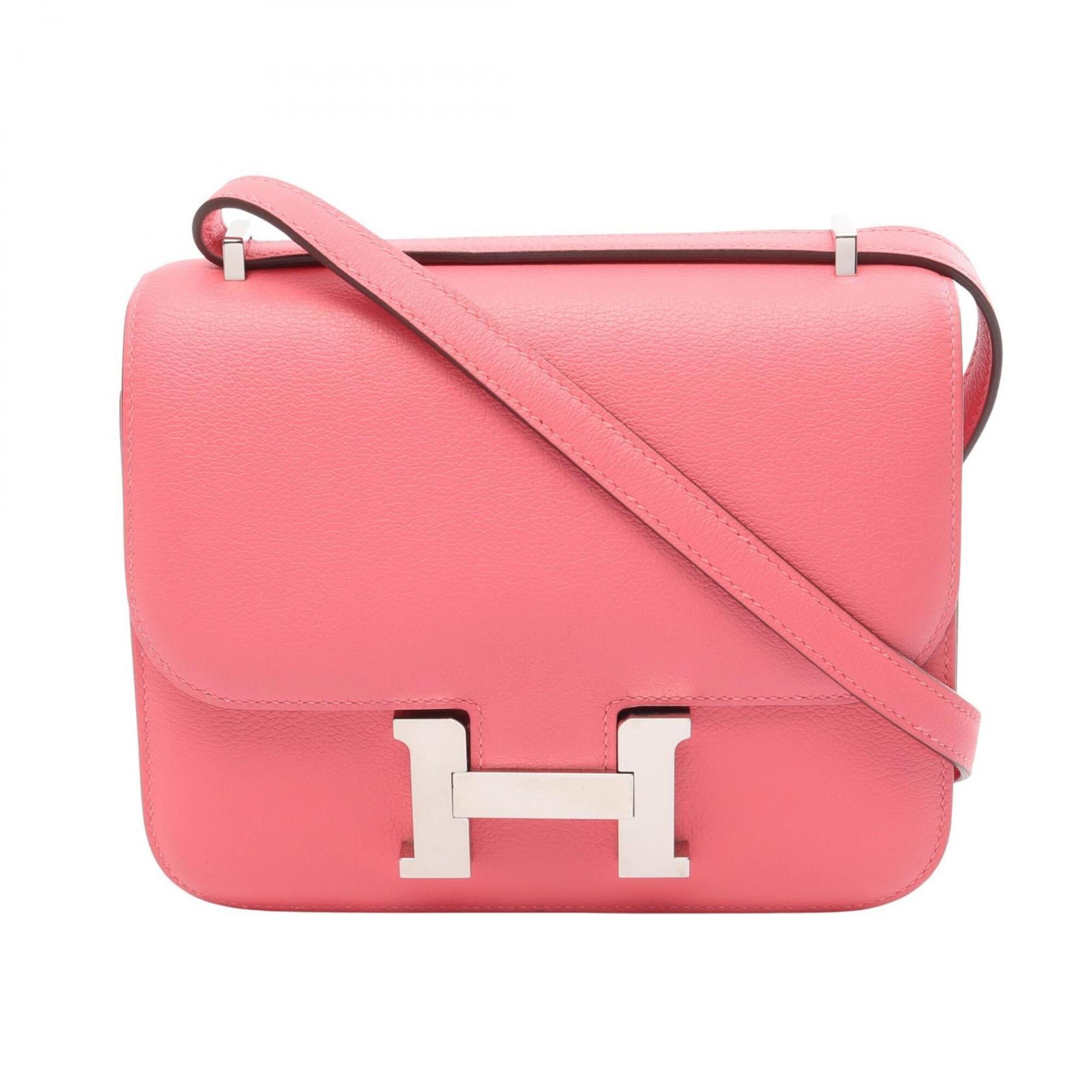 Hermes Pink Evercalf Leather Handbag Shoulder Bag (Pre-Owned)
