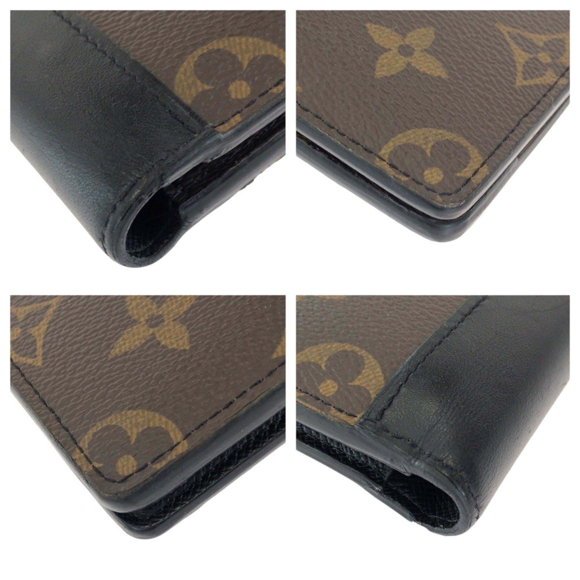 Louis Vuitton Black Brown Monogram Monogram Wallet (Bi-Fold) (Pre-Owned)