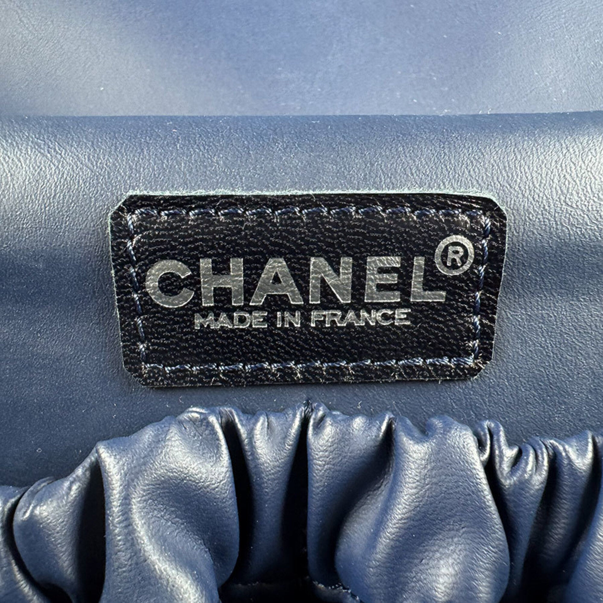 Chanel Blue Denim Shoulder Bag Vanity Bag (Pre-Owned)