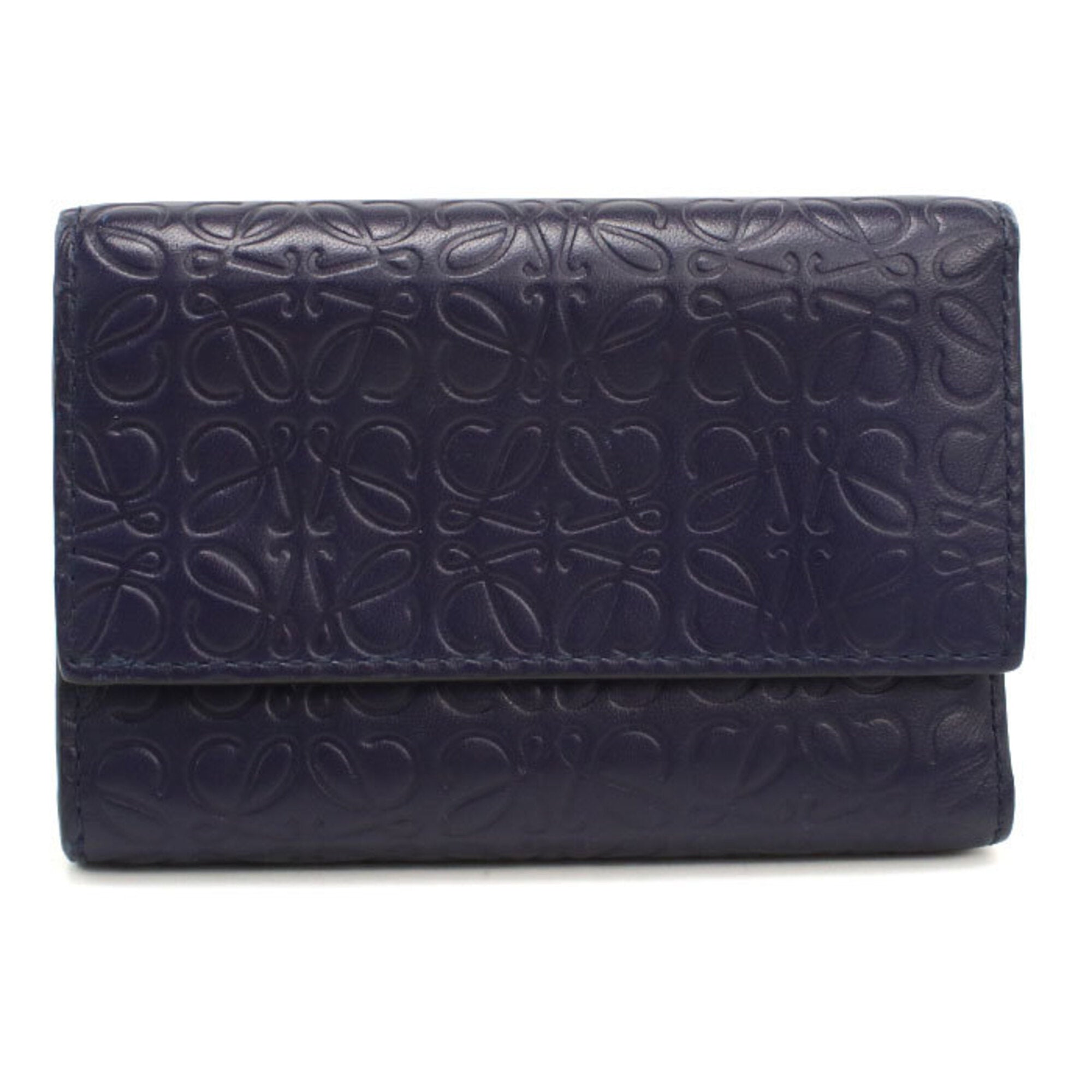 Loewe Navy Leather Wallet (Tri-Fold) (Pre-Owned)