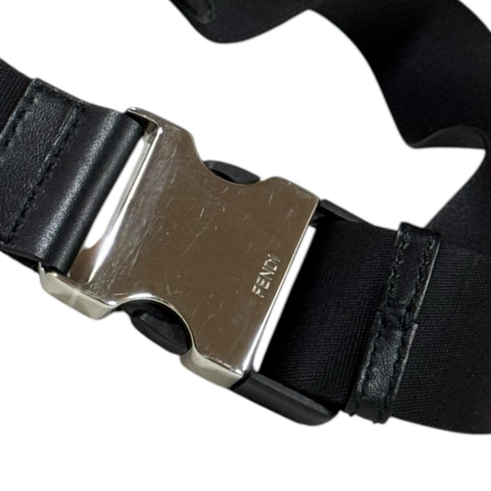 Fendi Zucca Black Gray Pvc Leather Fanny Pack (Pre-Owned)