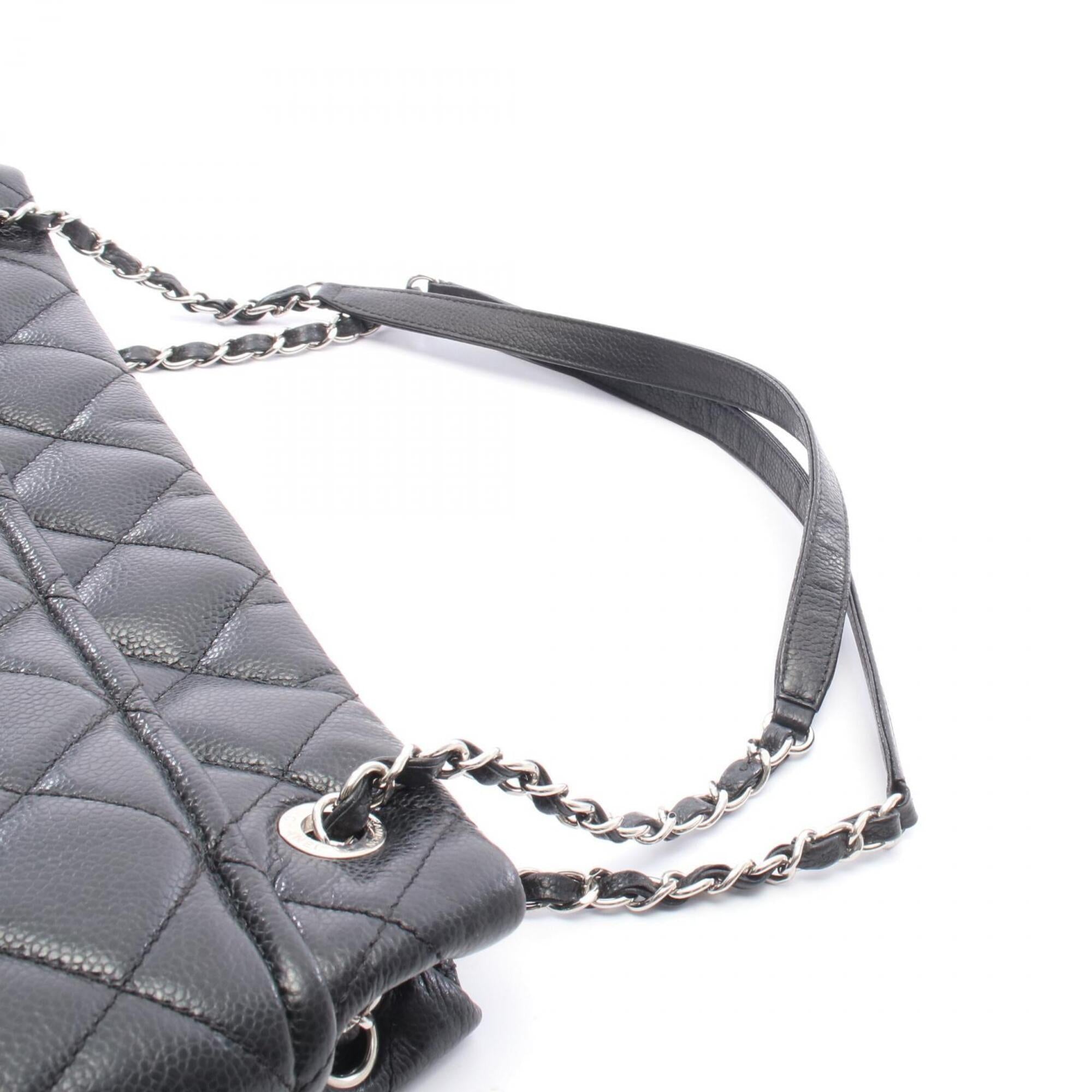 Chanel Black Grained Calfskin Handbag Tote Bag (Pre-Owned)