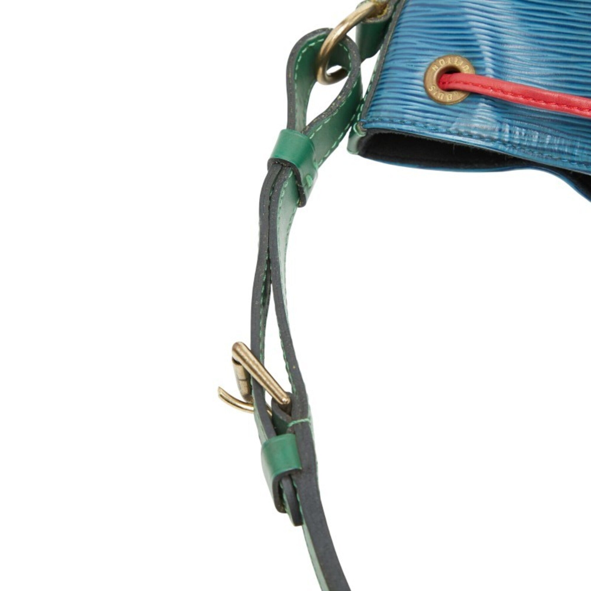 Louis Vuitton Borneo Green Castilian Red Toledo Blue Leather Shoulder Bag (Pre-Owned)