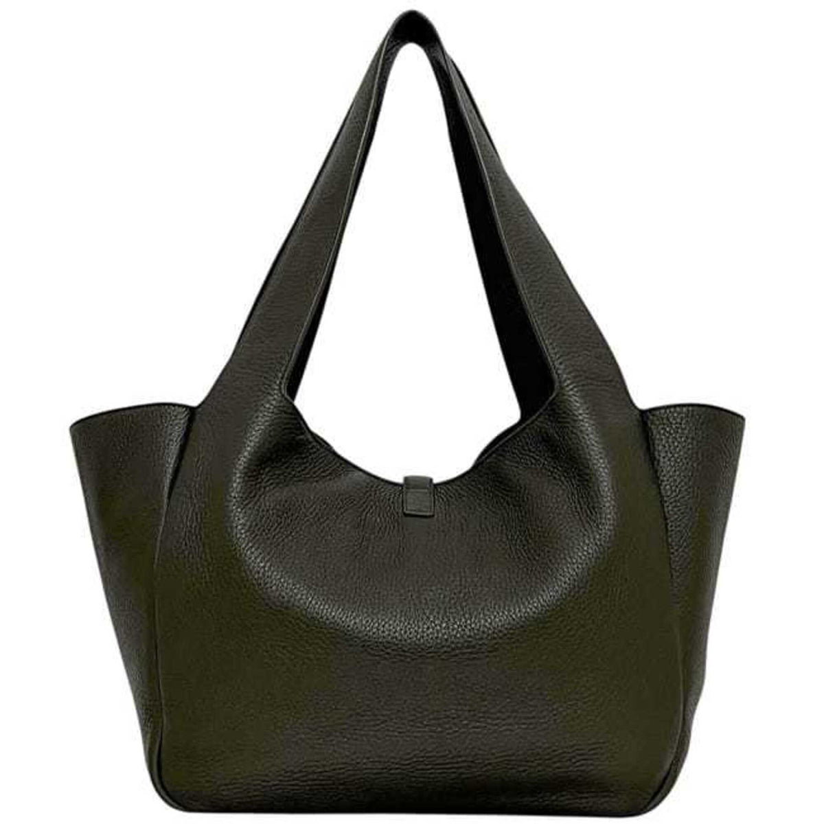 Saint Laurent Green Khaki Leather Tote Bag (Pre-Owned)