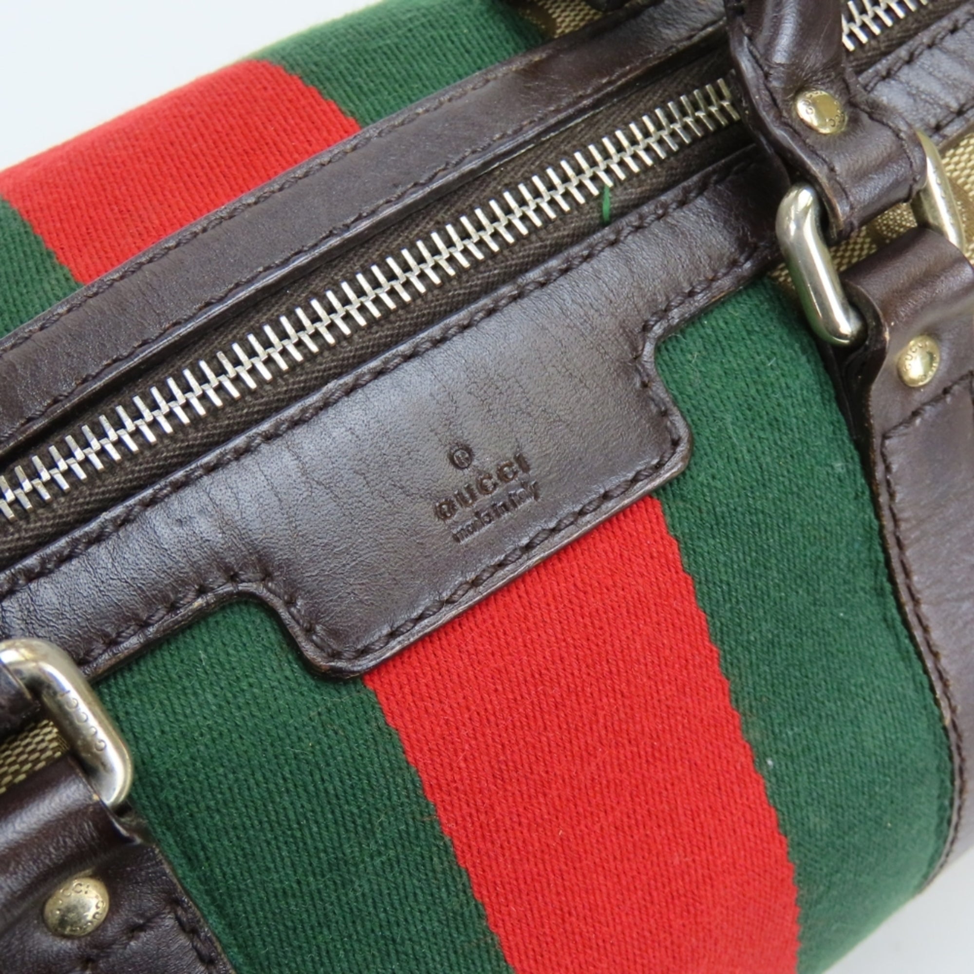 Gucci Beige Dark Brown Gg Canvas Handbag (Pre-Owned)