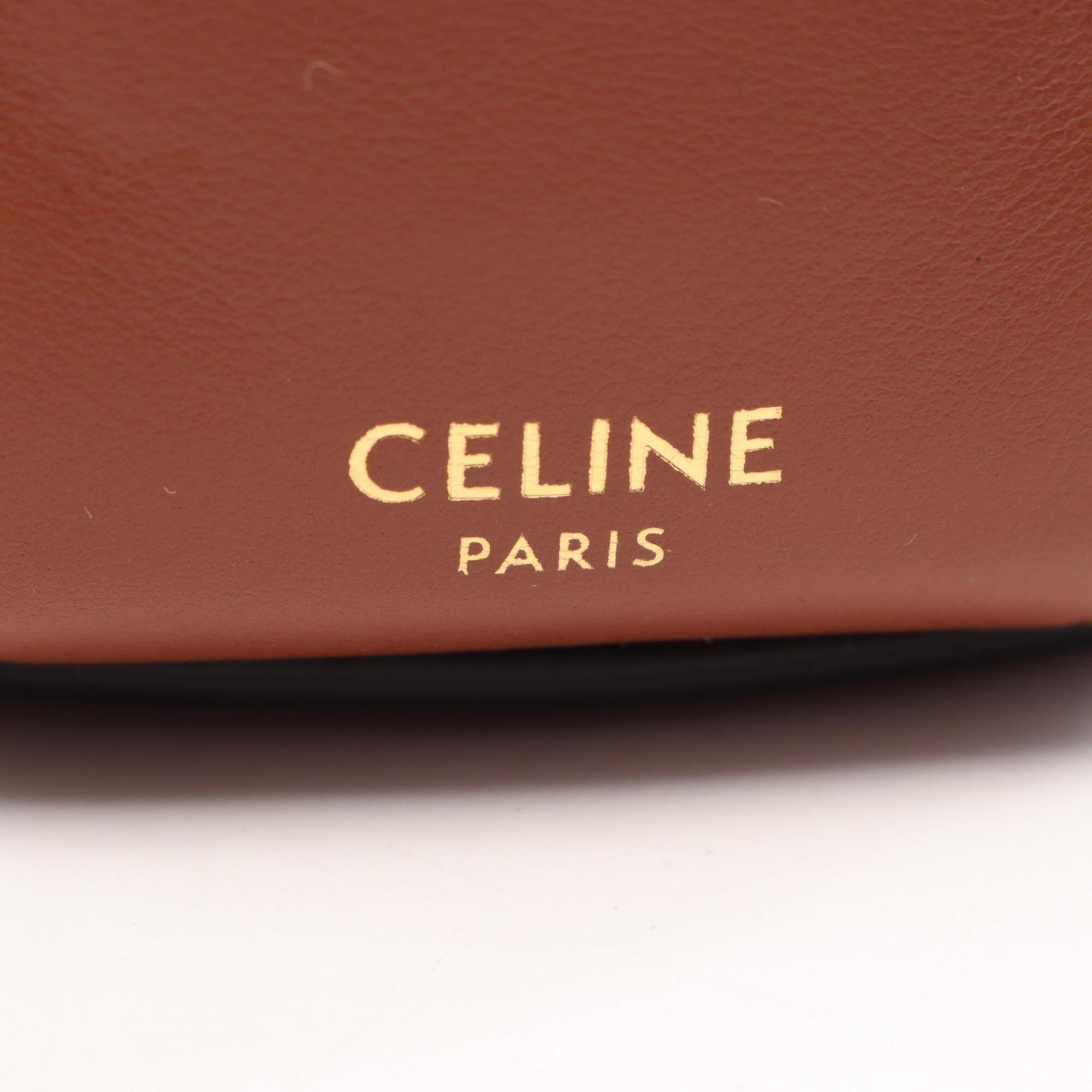 Celine Brown Leather Handbag Shoulder Bag (Pre-Owned)
