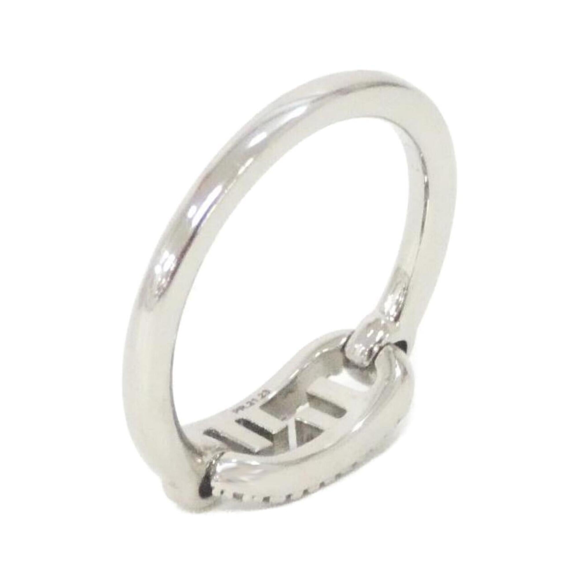 Fendi Silver Clear Band Ring (Pre-Owned)