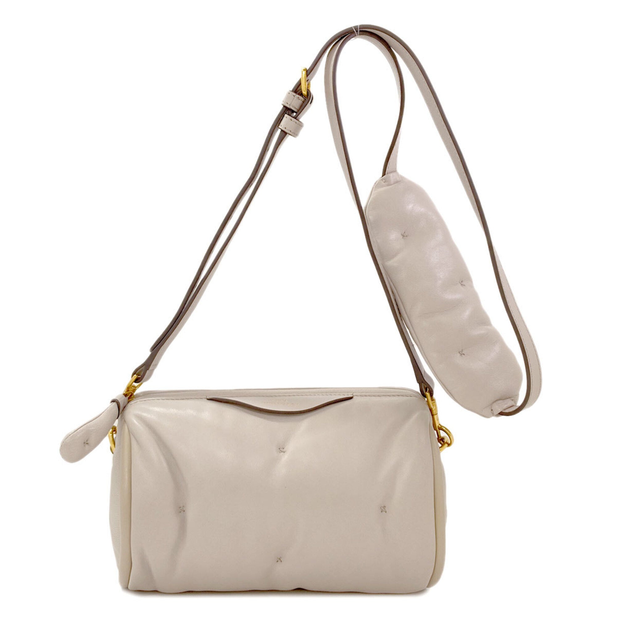 Anya Hindmarch Light Gray Leather Shoulder Bag (Pre-Owned)