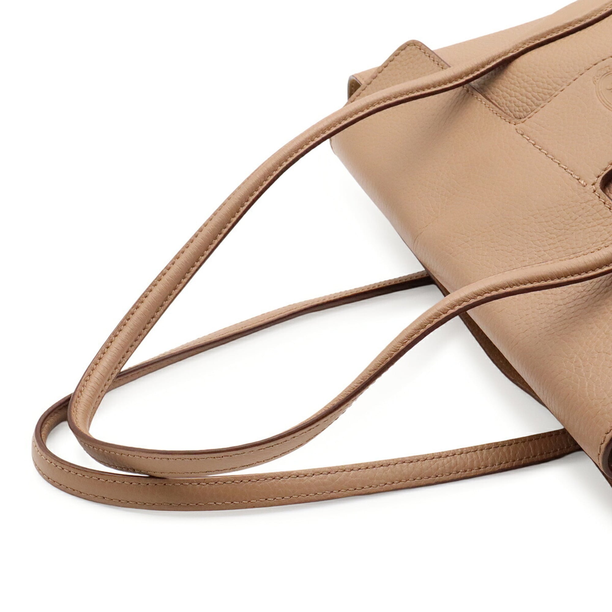 Tod's Pink Beige Leather Shoulder Bag Tote Bag (Pre-Owned)