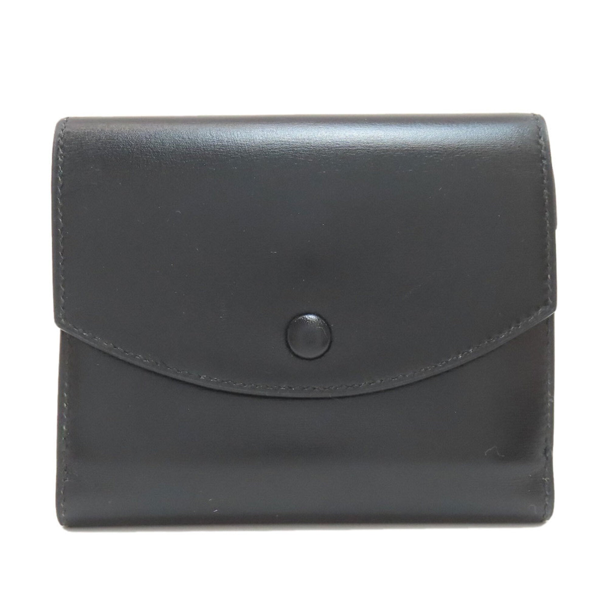 Hermes Black Box Calf Leather Wallet (Bi-Fold) (Pre-Owned)