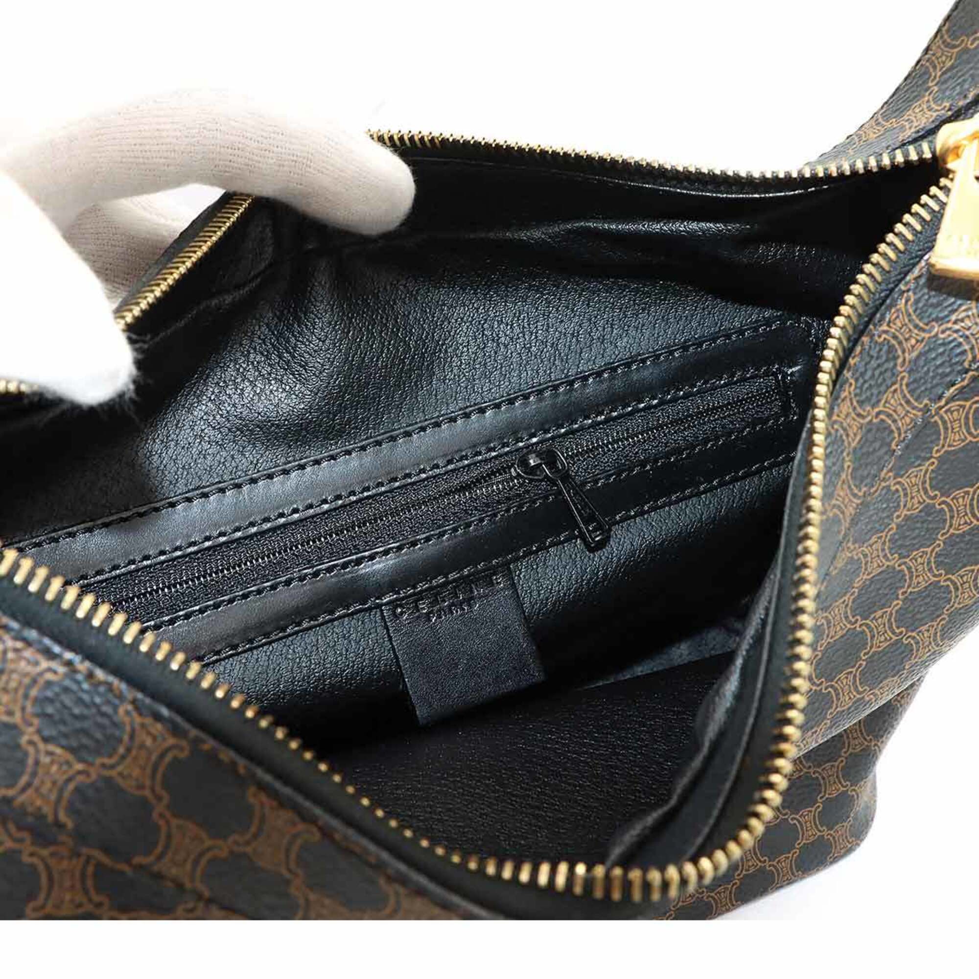 Celine Black Brown Pvc Leather Handbag Shoulder Bag (Pre-Owned)