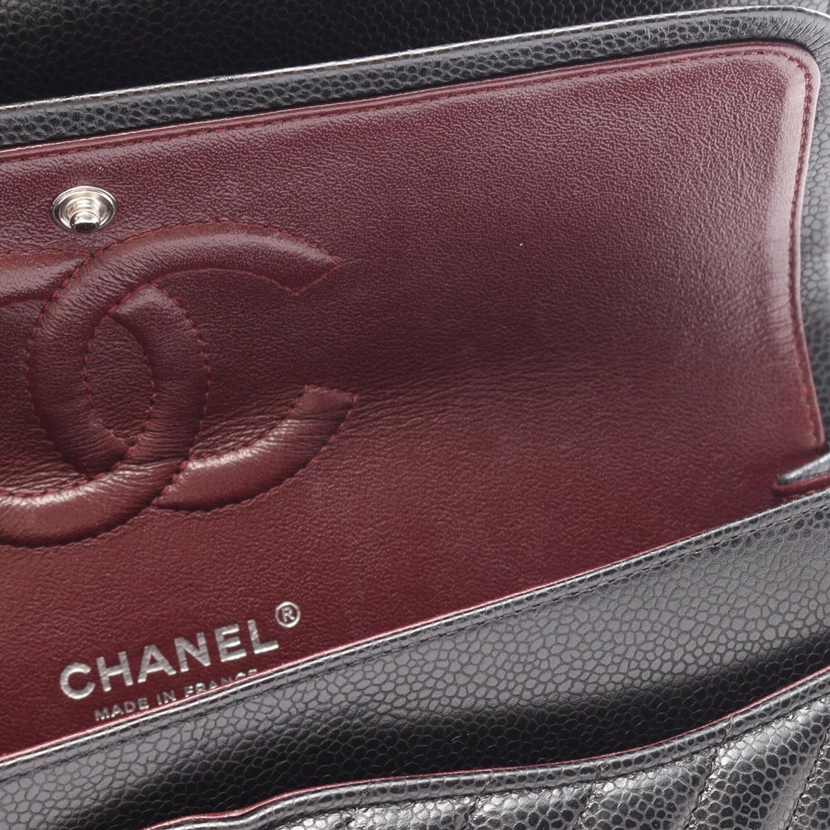 Chanel Black Grained Calfskin Handbag Shoulder Bag (Pre-Owned)