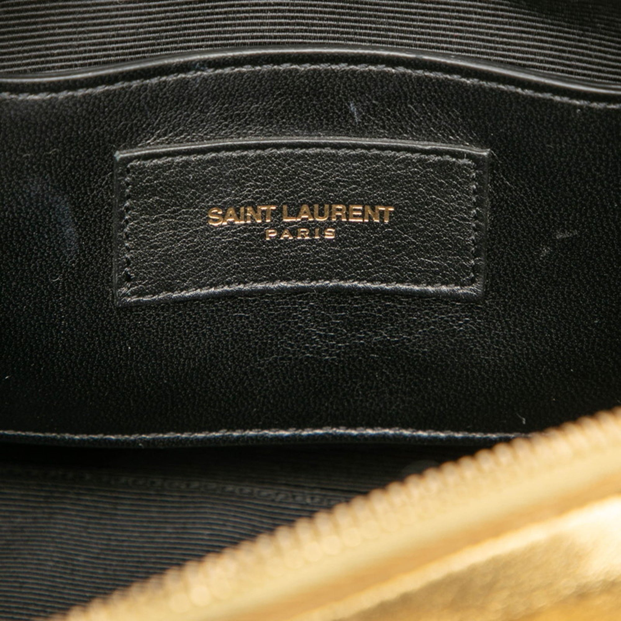 Saint Laurent Gold Leather Handbag Shoulder Bag (Pre-Owned)