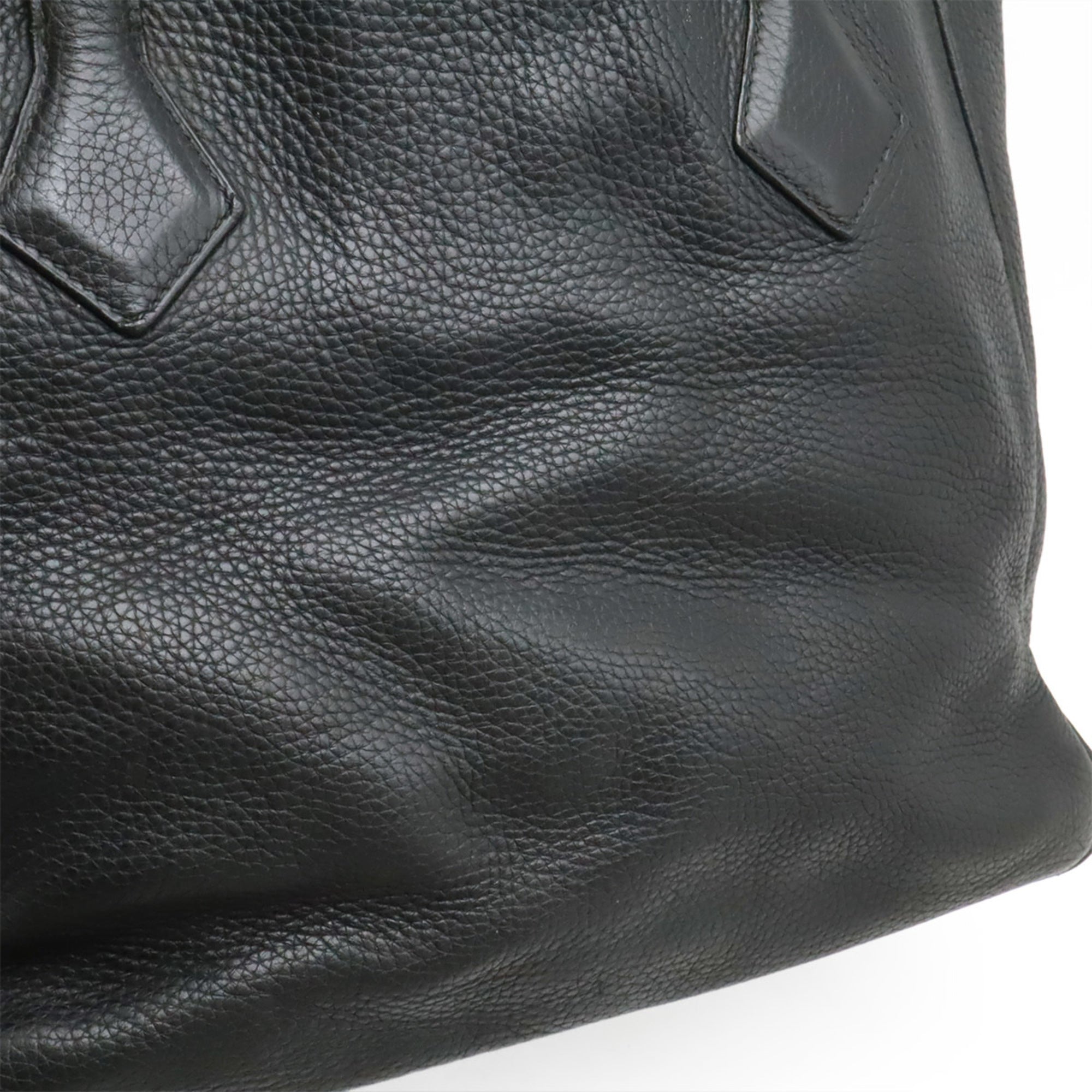 Hermes Noir Taurillon Clemence Leather Shoulder Bag Tote Bag (Pre-Owned)