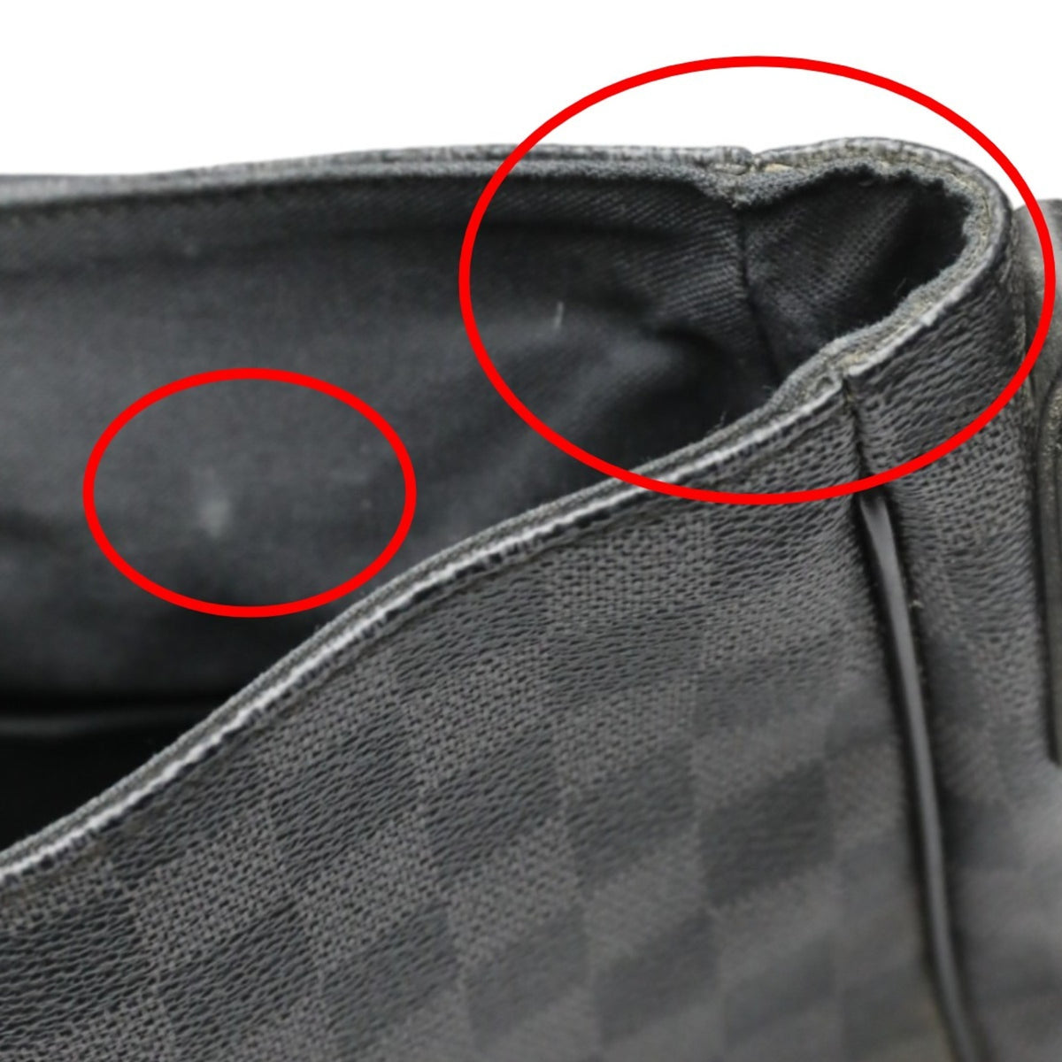Louis Vuitton Damier Graphite Black Leather Shoulder Bag (Pre-Owned)