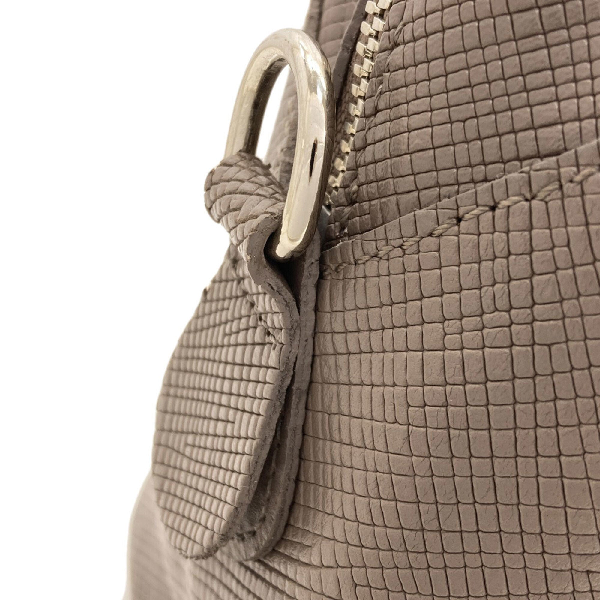 Longchamp Grayish Leather Handbag (Pre-Owned)