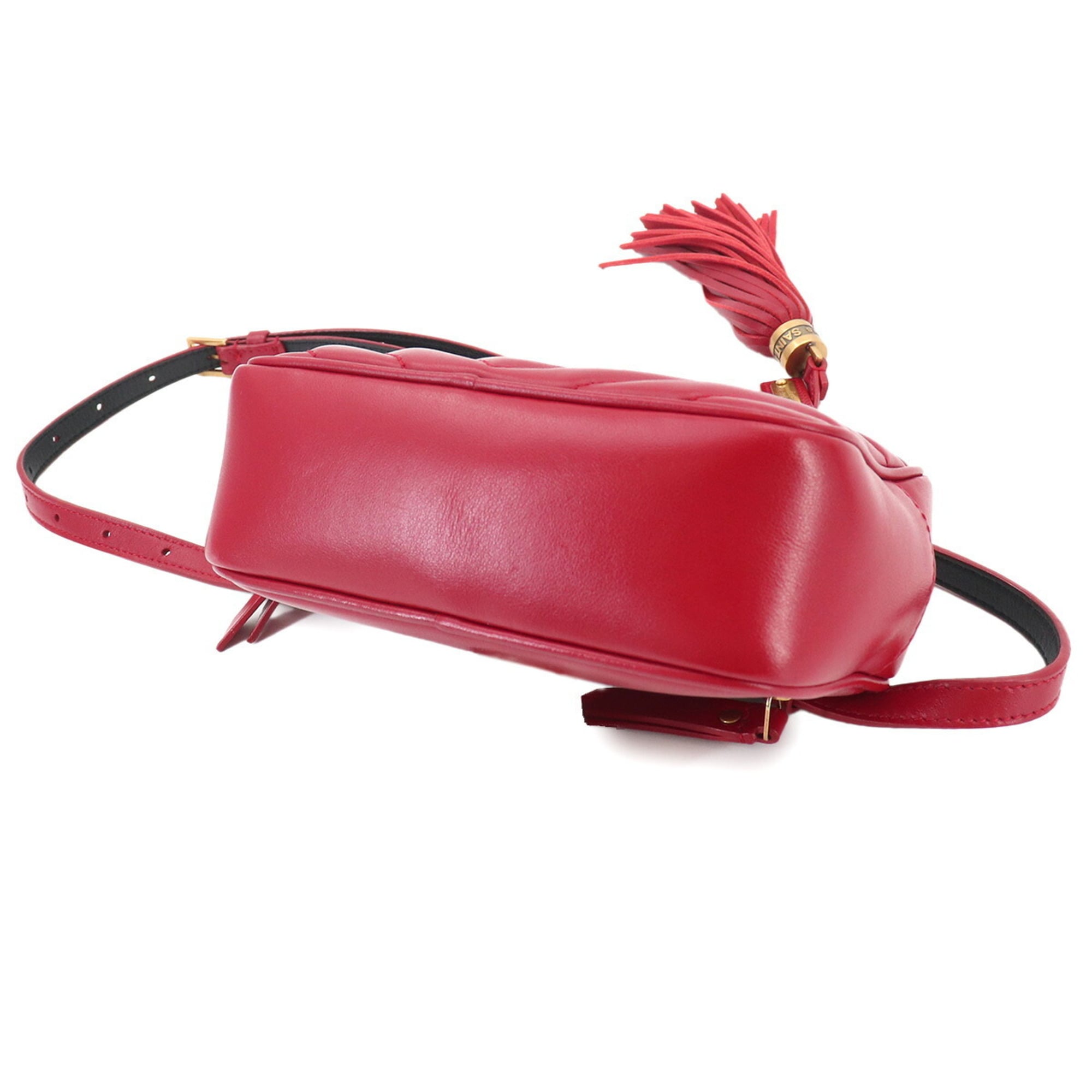 Saint Laurent Red Color Leather Fanny Pack (Pre-Owned)