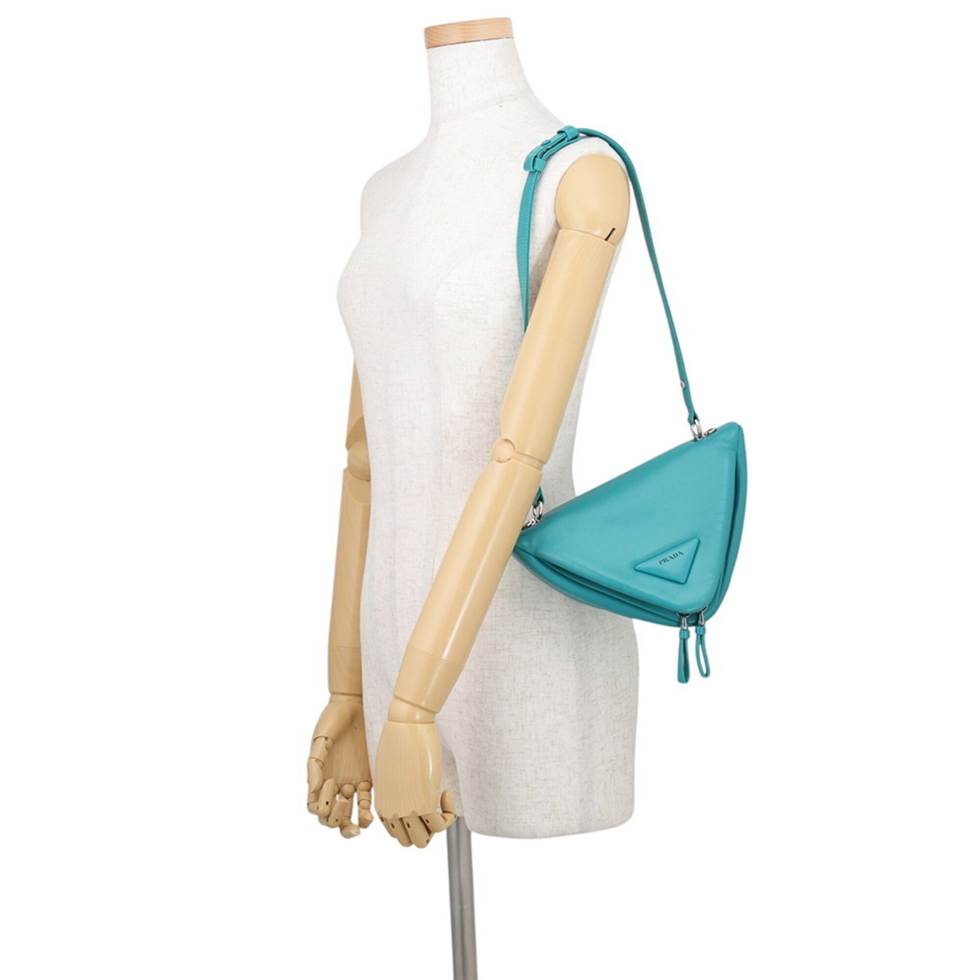 Prada Green Turquoise Leather Handbag (Pre-Owned)