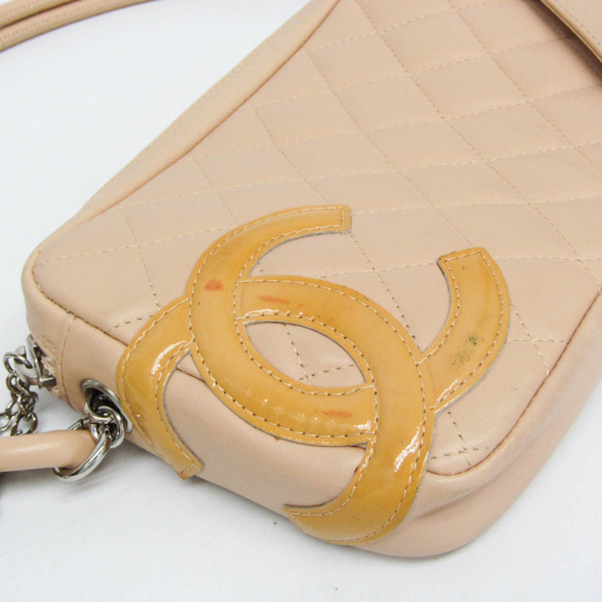 Chanel Ligne Cambon Light Beige Leather Handbag (Pre-Owned)