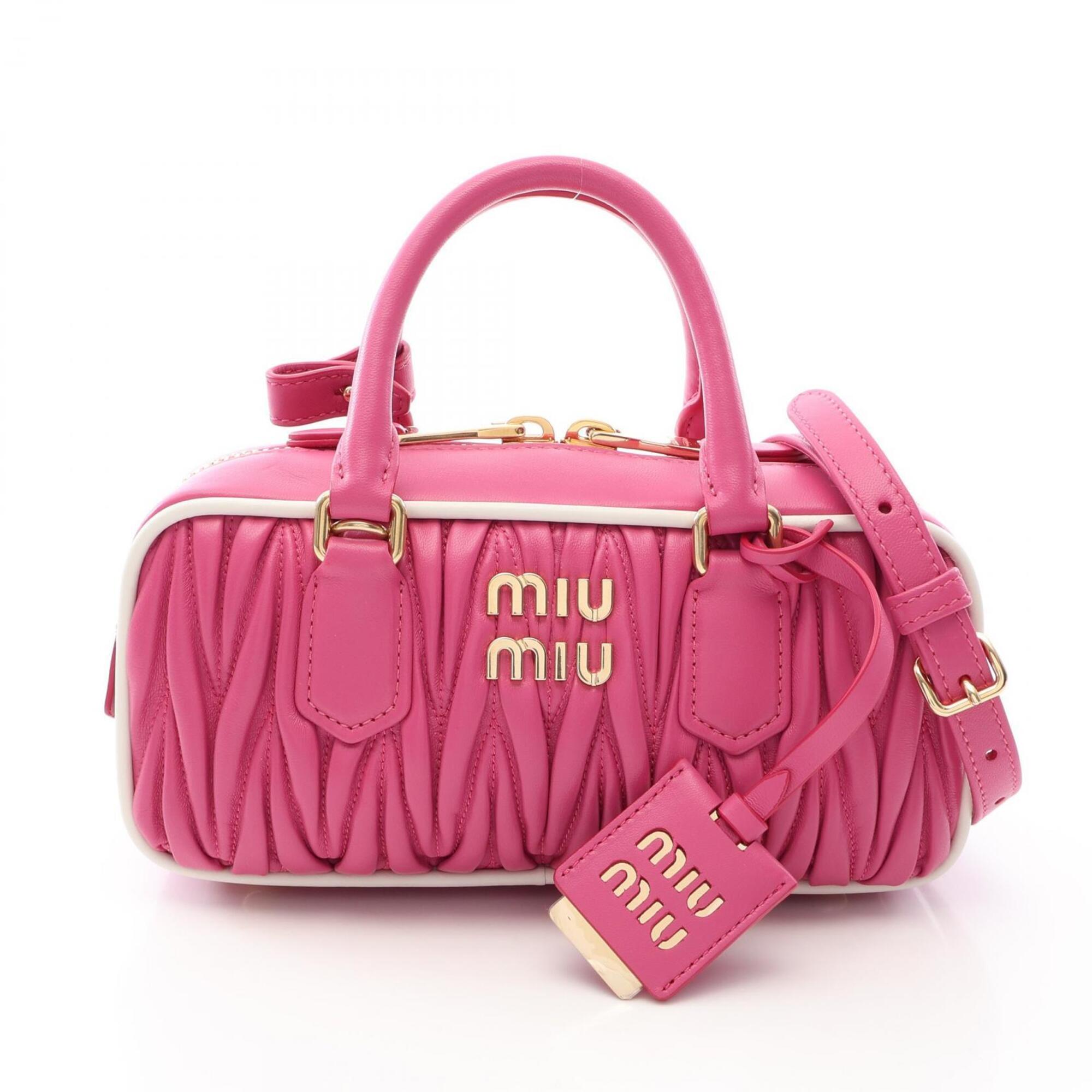 Miu Miu Matelasse Pink Leather Handbag (Pre-Owned)