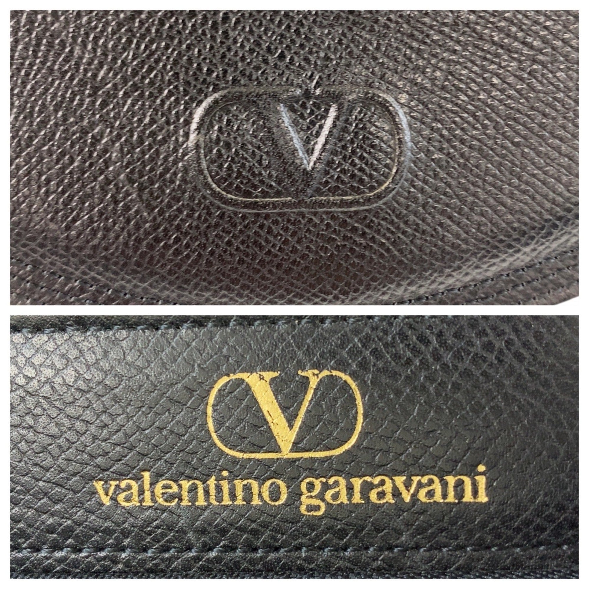 Valentino Garavani Black Leather Pochette Shoulder Bag (Pre-Owned)