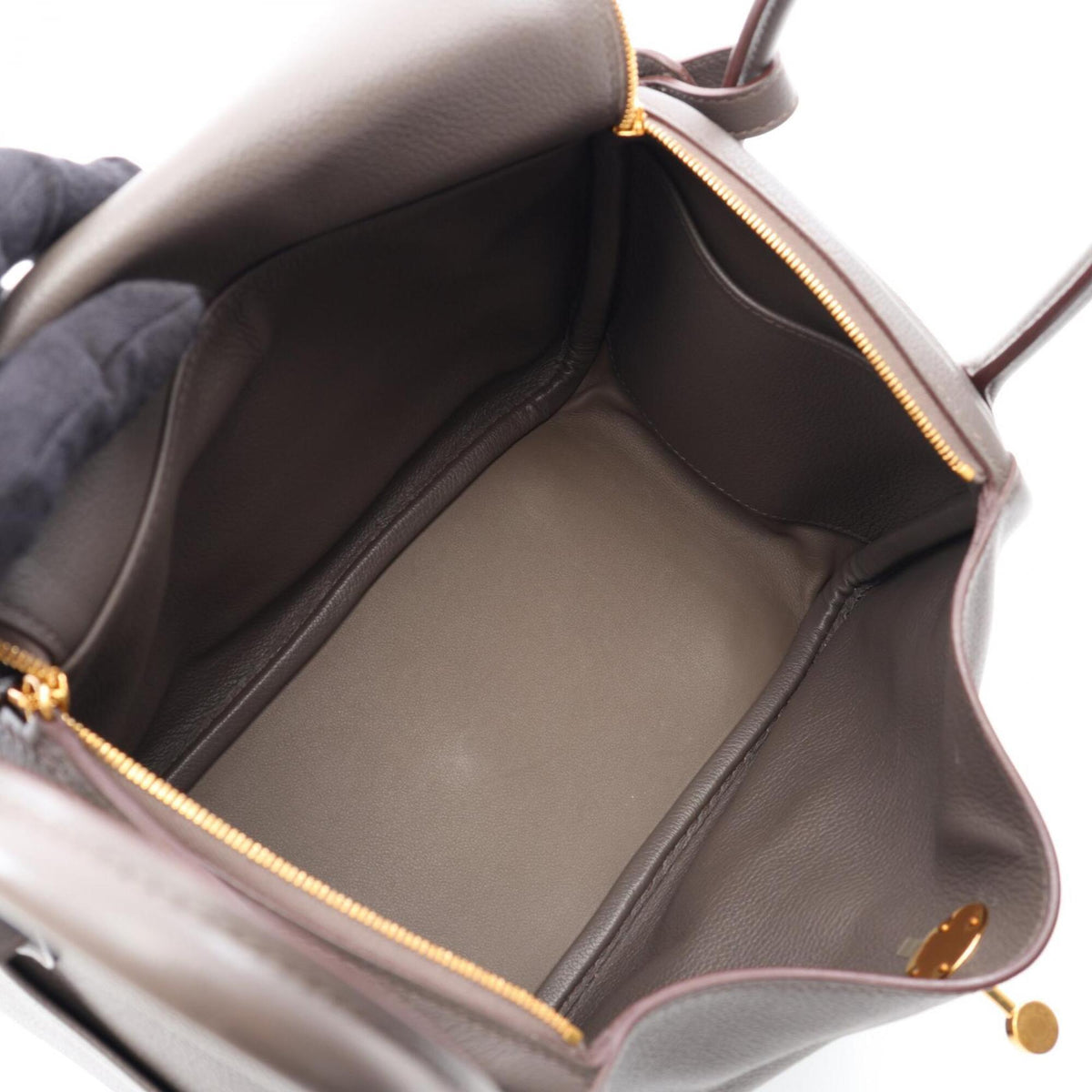 Hermes Etain Gray Evercalf Leather Handbag Shoulder Bag (Pre-Owned)