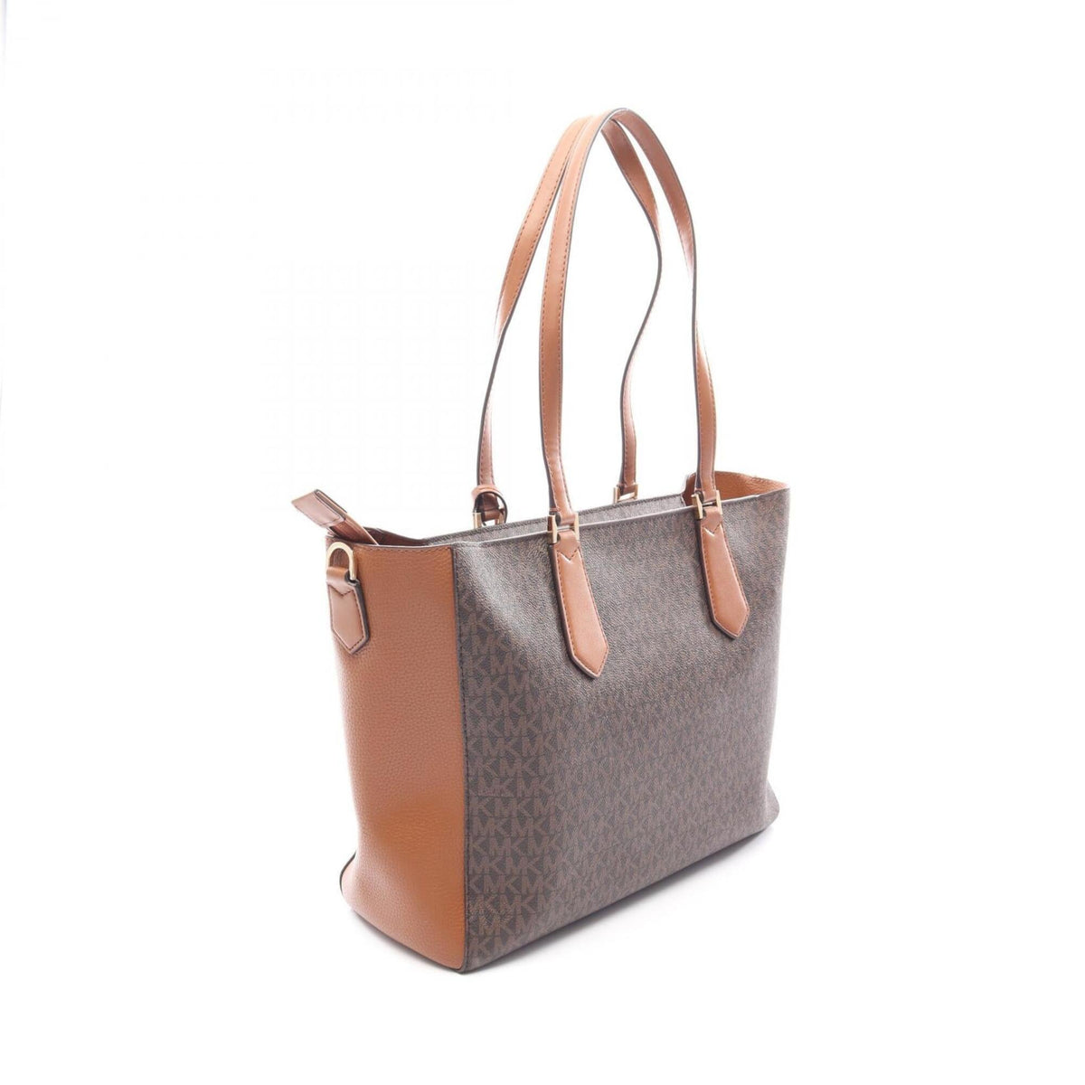 Michael Kors Brown Coated Canvas Leather Handbag Tote Bag (Pre-Owned)