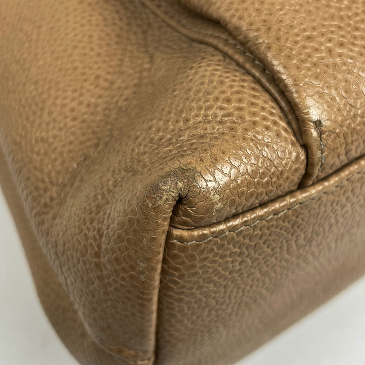 Chanel Beige Grained Calfskin Tote Bag (Pre-Owned)