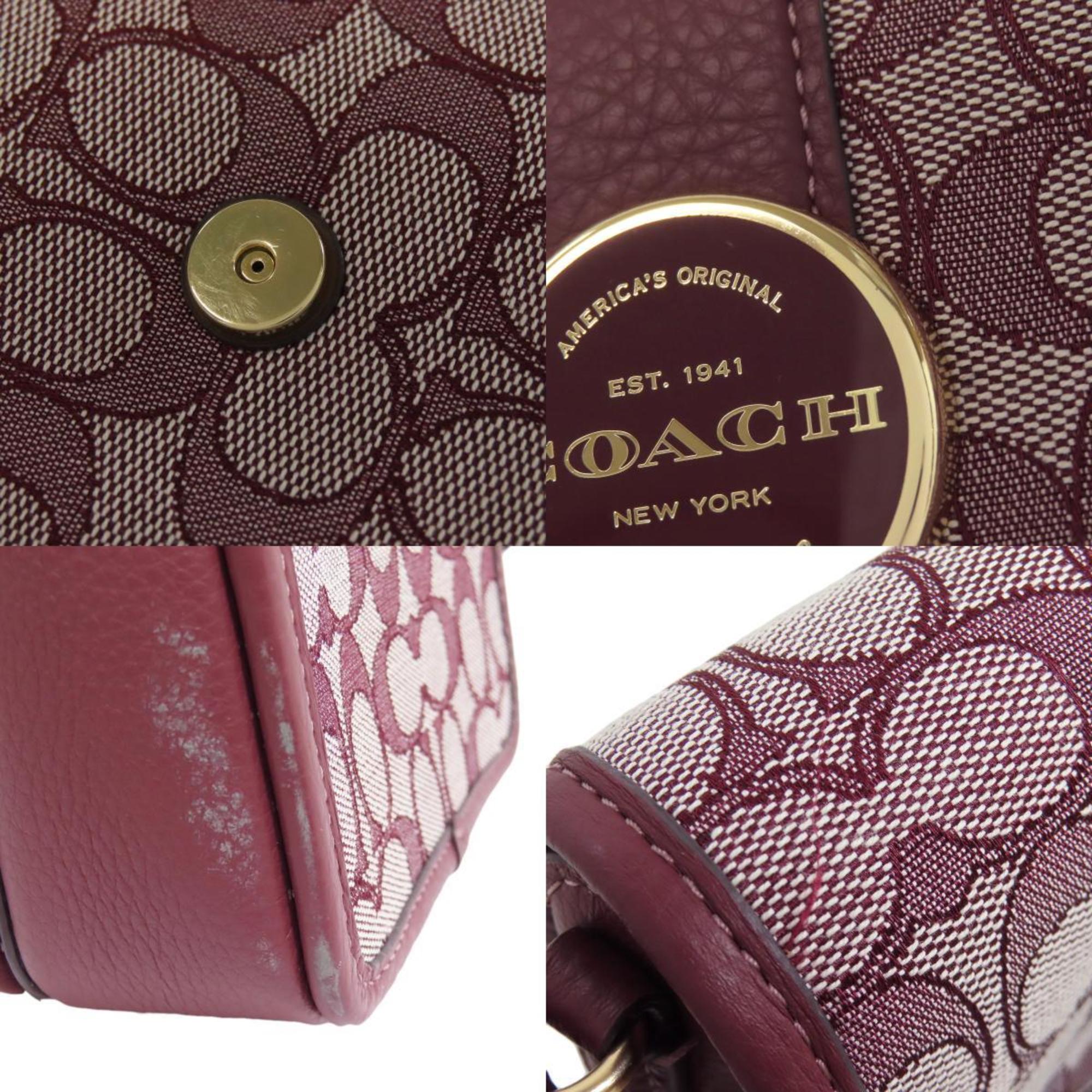 Coach Signature Bordeaux Red Color Signature Line Shoulder Bag (Pre-Owned)