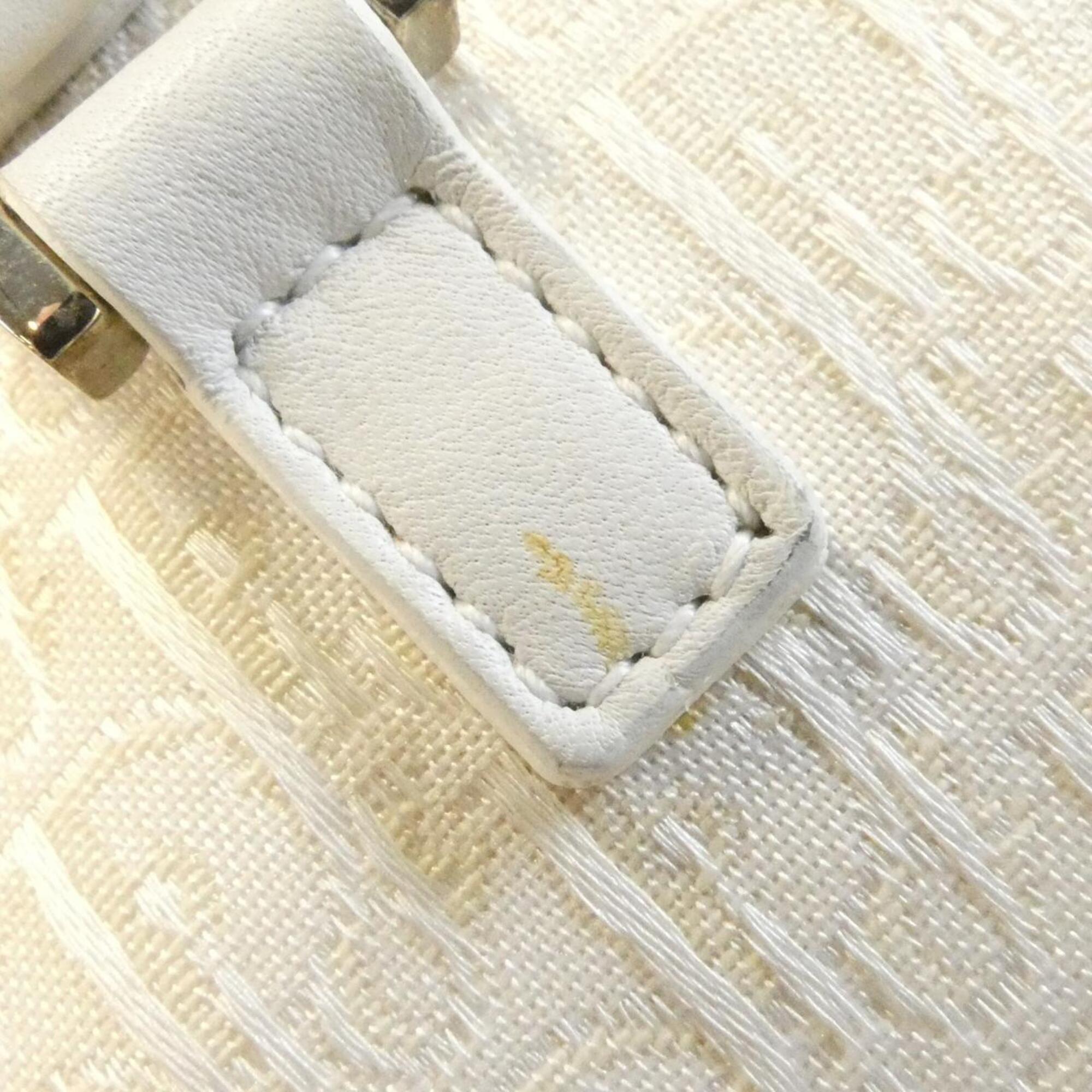 Christian Dior White Canvas Handbag (Pre-Owned)