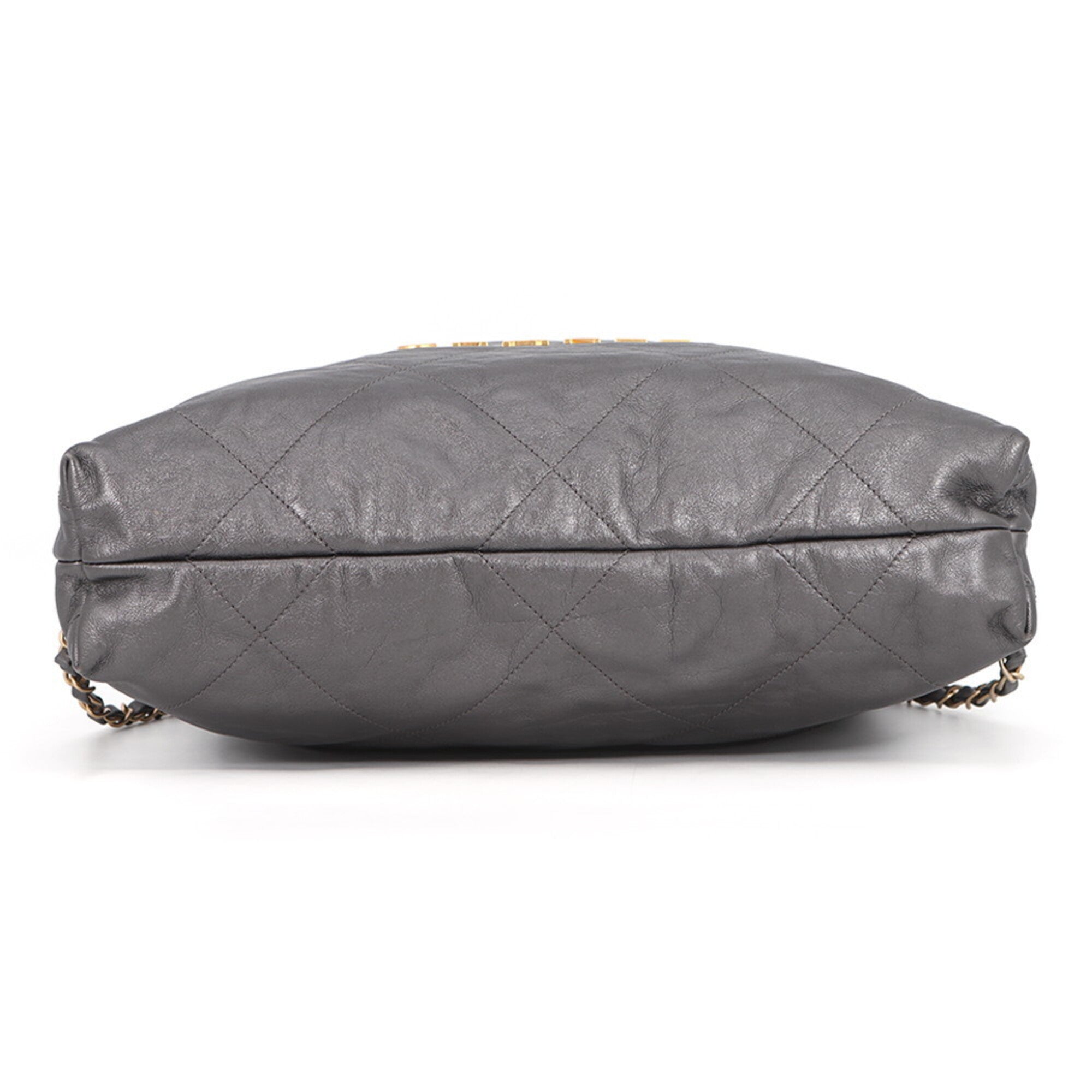 Chanel Gray Leather Handbag (Pre-Owned)