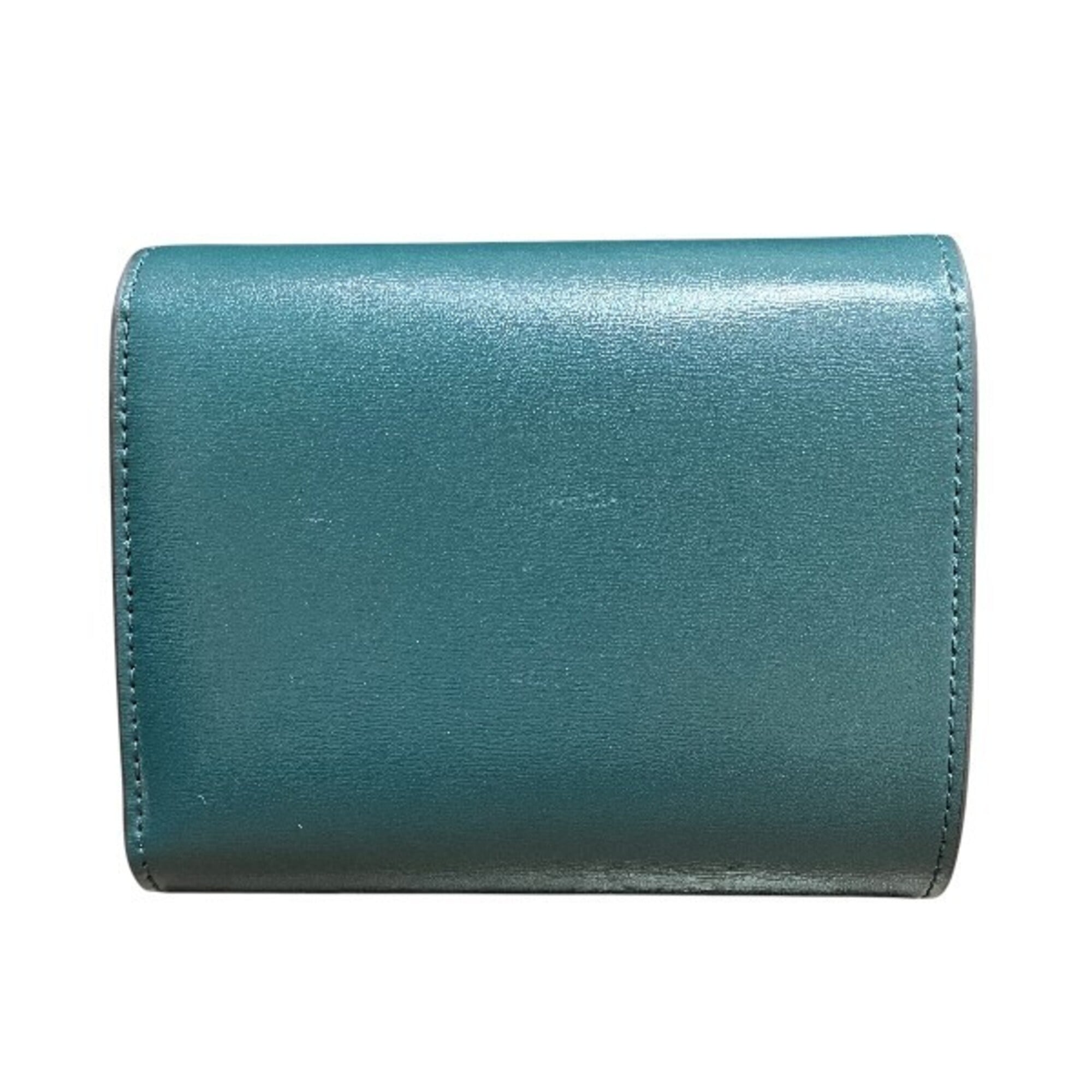 Celine Green Leather Wallet (Tri-Fold) (Pre-Owned)